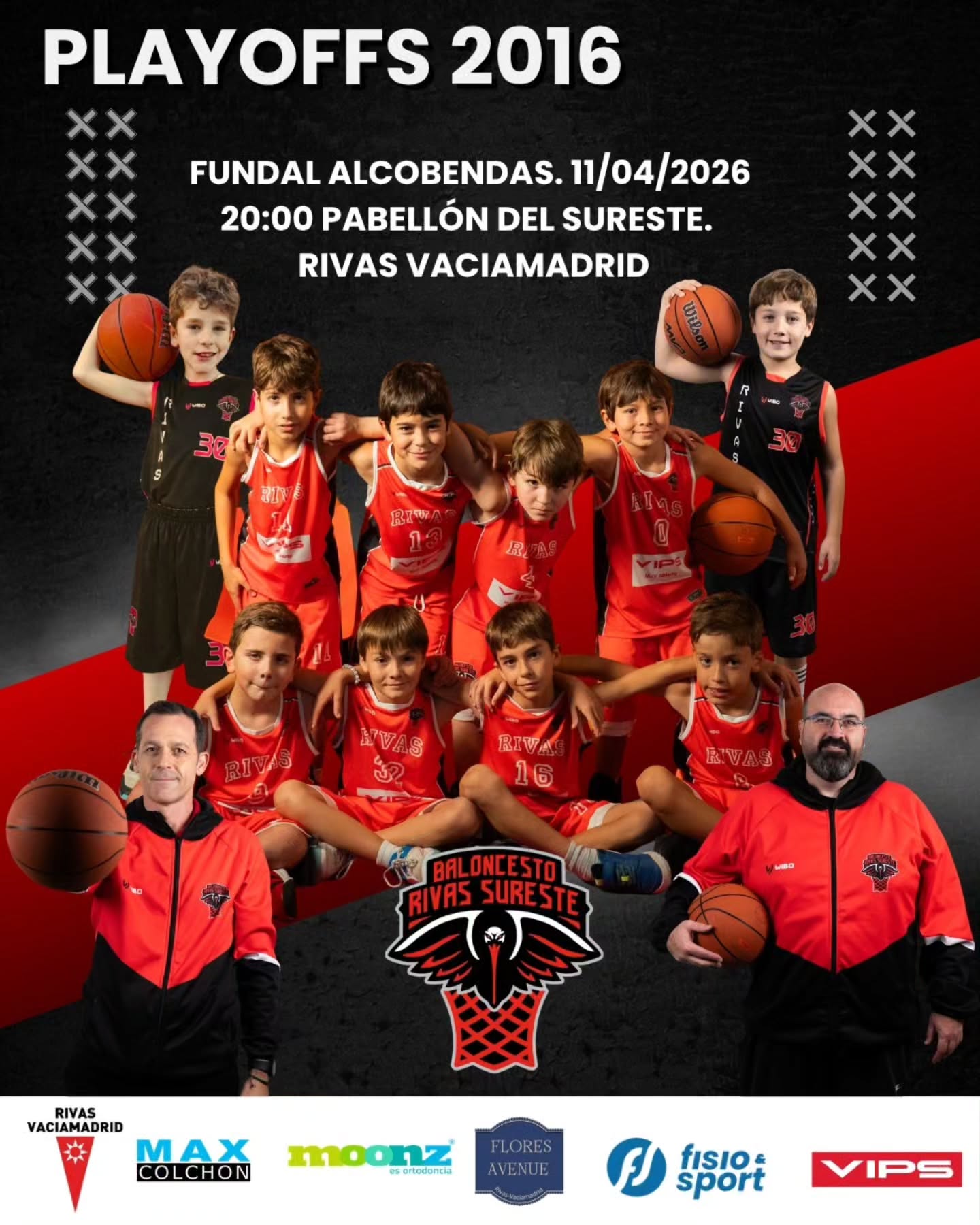 ¡Esta semana empiezan los partidos de playoffs!
Es el momento de darlo todo. Ven a animar a los nuestros, ¡tu apoyo se nota más que nunca!
¡Mucha suerte a todos!
¡A por ello!
#BaloncestoRivasSureste #DefendTheRed ##123Rivas #TodoAlRojo #ÚneteAlRojo