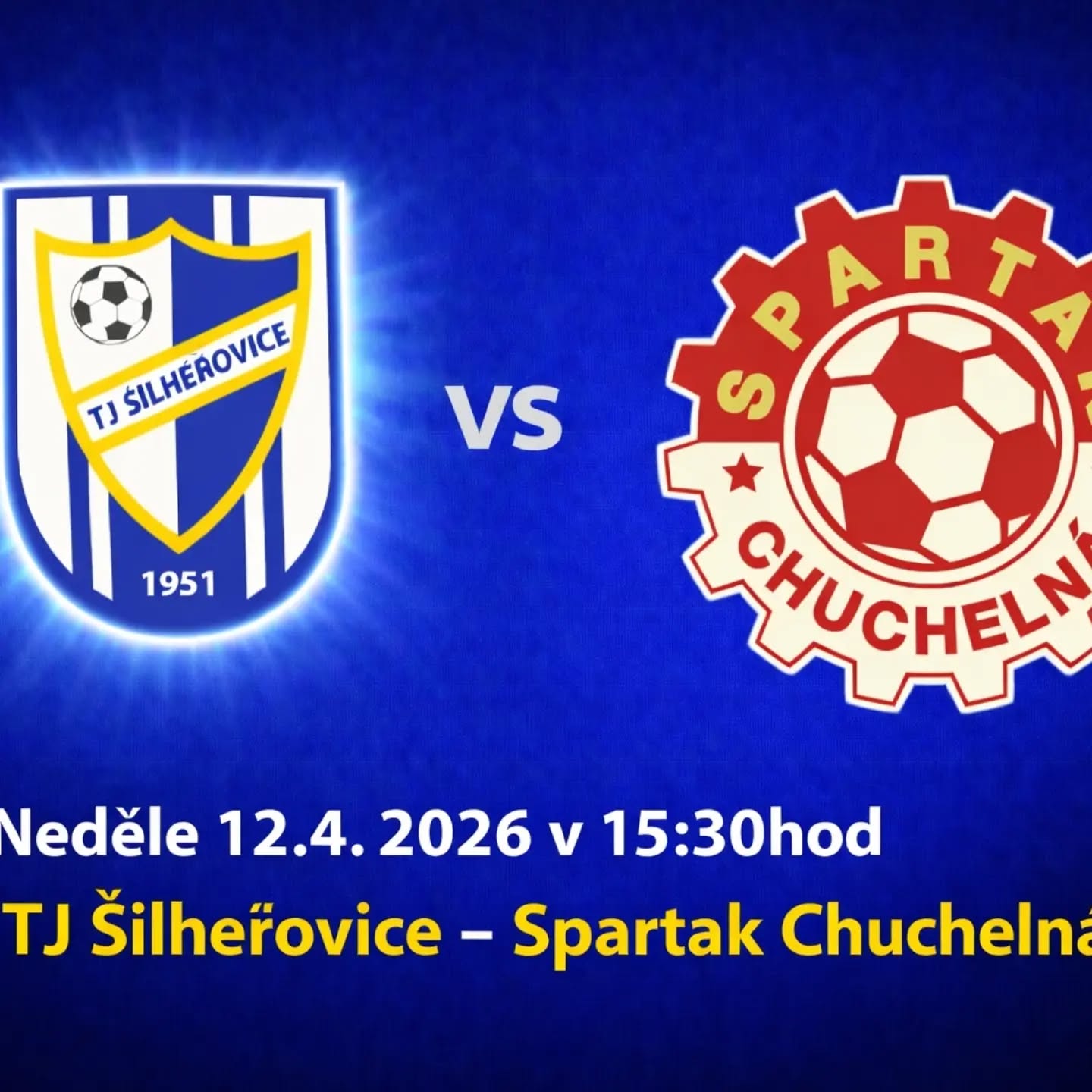 V neděli 12.4.2026 od 15:30hod přivítáme na domácím hřišti tým Spartaku Chuchelná.
Přijďte podpořit naše kluky🫵⚽️