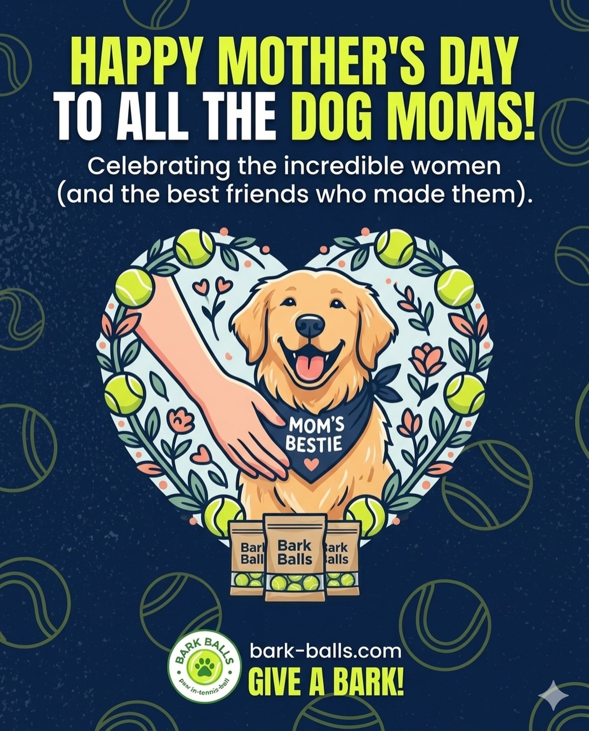 Happy Mother’s Day to the ones who never say “no” to one more throw! 🎾💐
Being a dog mom is a full-time job fueled by wagging tails and endless energy. Whether you’re a professional ball-thrower, a park-trip enthusiast, or a backyard-sprint coach, today is all about celebrating you and the best friend who made you a “Mom.”
Treat yourself (and your favorite coworker) to a fresh stash of upcycled tennis balls that keep the game going. With our bulk packs, you’ll always be ready for the next “one more time” look.
Why Dog Moms love Bark Balls:
• Play with Purpose: More fetch, less waste.
• Upcycled Essentials: Classic felt tennis balls ready for action.
• Stock Up & Save: Grab a 50 or 100 pack so you never run out at the park.
Happy Mother’s Day to all the incredible women in the pack! 🐾✨
Shop the collection at bark-balls.com 🔗
Give a Bark! 🎾
#DogMom #MothersDay2026 #BarkBalls #UpcycledDogToys #FetchIsLife DogMomLife TennisBalls GiveABark DogGifts