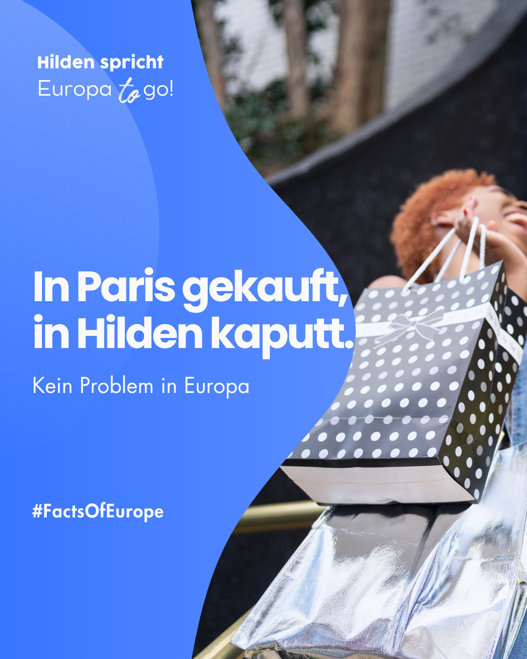 In Paris gekauft, in Hilden kaputt?
Kein Problem in Europa: Beim Kauf in der EU gelten gemeinsame Verbraucherrechte. Genau darum geht’s in unserem neuen Facts-of-Europe-Post.
Und wenn du Europa nicht nur online, sondern live diskutieren willst:
Komm zu Hilden spricht: Europa to go am 22. Mai 2026 in der VHS Hilden-Haan. Die Veranstaltung ist kostenfrei. Link in Bio
“Hilden spricht: Europa to go“ wird von der Landesinitiative Europa-Schecks des Ministers für Bundes- und Europaangelegenheiten, Internationales sowie Medien und Chef der Staatskanzlei des Landes Nordrhein-Westfalen unterstützt. Im Auftrag der Europaunion Haan und in Kooperation mit der VHS Hilden-Haan.
#Hilden #HildenSpricht #Europa #EuropaToGo #EU #Verbraucherrechte #FactsOfEurope