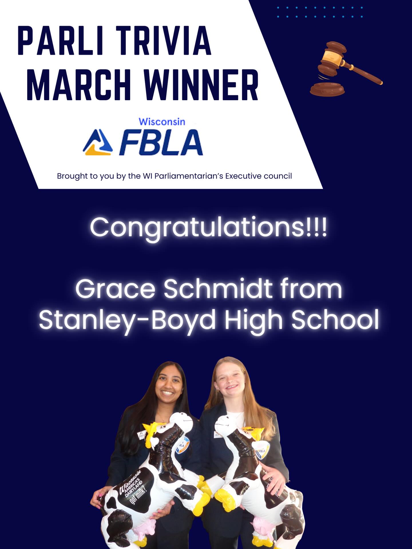 Congratulations Grace! If you want to learn more about parliamentary procedure, check out our parliamentary procedure toolkit (on wifbla.org and linked in our bio)