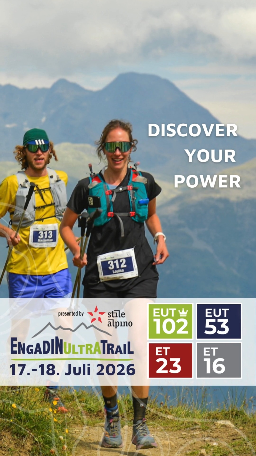 🏔️ 𝗗𝗶𝘀𝗰𝗼𝘃𝗲𝗿 𝘆𝗼𝘂𝗿 𝗣𝗼𝘄𝗲𝗿.
Der Engadin Ultra Trail 2026 wartet auf dich.
Am 18. & 19. Juli 2026 wird das Engadin wieder zur Bühne für unvergessliche Trailrunning-Momente. 🌄🔥
Egal ob dein erstes Trail-Abenteuer oder dein nächstes grosses Ziel:
Beim EUT findest du deine Herausforderung.
🏃♂️ 16 km
🏃 23 km
⛰️ 53 km
🔥 102 km
Dazu erwarten dich:
✨ spektakuläre Panoramatrails
✨ historische Engadiner Dörfer
✨ einzigartige Stimmung
✨ eine Trailrunning-Community voller Leidenschaft
2026 beginnt jetzt.
Melde dich an und sichere dir deinen Startplatz. 🎟️
#trailrunning #engadin #trailrun #swisstrails #mountainrunning