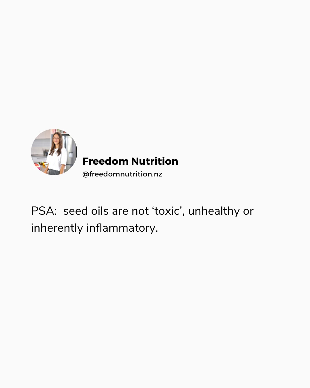 Repost because I’m sick of the seed oil slander!!!