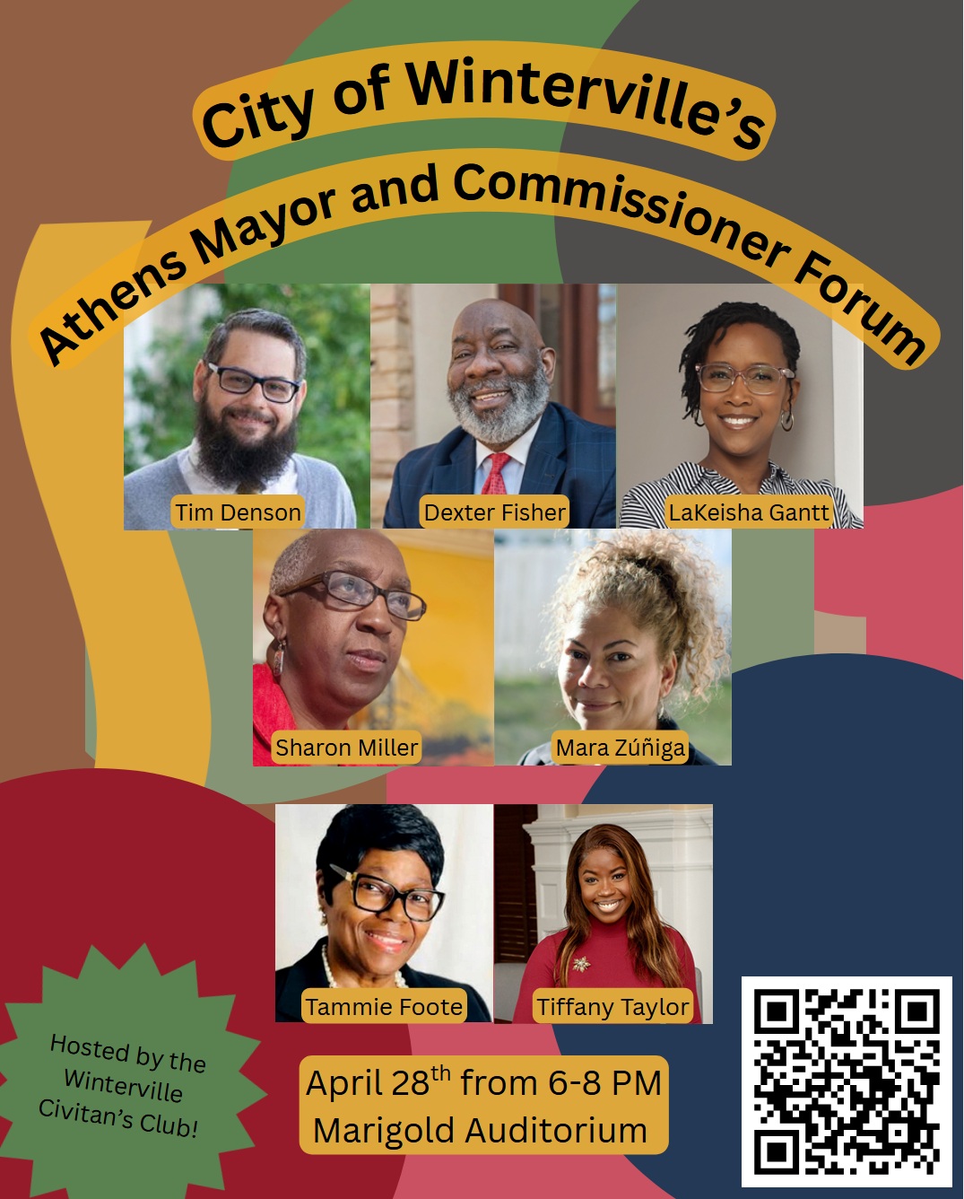 Come hear from Athens Mayoral and District 3 Candidates!
-Tuesday, April 28, 6pm