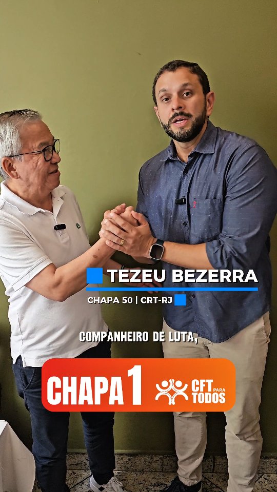🔰 Tem técnico em todo lugar - nas empresas públicas e privadas, fazendo o Brasil funcionar e crescer todos os dias.
🤝 Ao lado do @tezeupetroleiro, trabalhador da Petrobras e candidato pela #Chapa50 no CRT-RJ, reforçamos um compromisso: o Sistema precisa estar próximo de quem está na linha de frente.
👊 @gilbertosakamoto veio da Sabesp, @alexandrevieirapetroleiro vem da Petrobras: é essa vivência que conecta a nossa chapa com a realidade de todos os técnicos.
✅️ A Chapa 1-CFT Para Todos é pra quem trabalha, produz e faz a nossa profissão acontecer.
#Chapa1 #CFTParaTodos
#TécnicosIndustriais #EleiçõesCFT
SistemaCFTCRTs