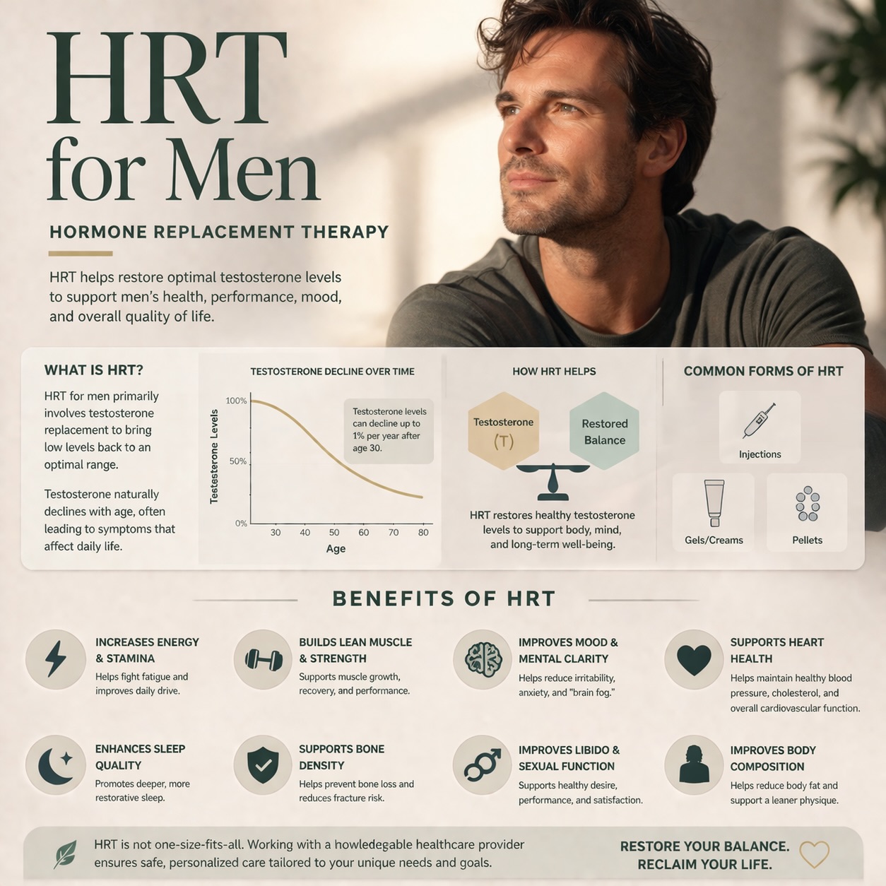 feeling “off” isn’t age
it’s chemistry ⚙️
testosterone declines ~1% per year after 30
and with it—energy, drive, performance
hrt restores optimal androgen levels 🧬
⚡ benefits:
• 🔋 increases energy & stamina (mitochondrial output)
• 🧠 improves focus & cognition (neurotransmitter support)
• 💪 builds lean muscle (protein synthesis ↑)
• 🔥 reduces fat mass (improves insulin sensitivity)
• ❤️ supports heart health (lipids + vascular tone)
• 😴 enhances sleep quality (recovery + REM balance)
• 🔥 boosts libido & performance (androgen receptor activation)
• 🦴 strengthens bone density (mineral retention)
this is optimization, not replacement
precision dosing based on your biology
labs → protocol → performance 📊
📍Weston, FL
📅 schedule today at indehealth.com
💬 call or text us today: 954-302-8382
#Health #HRT #Testosterone #Hormones #Therapy