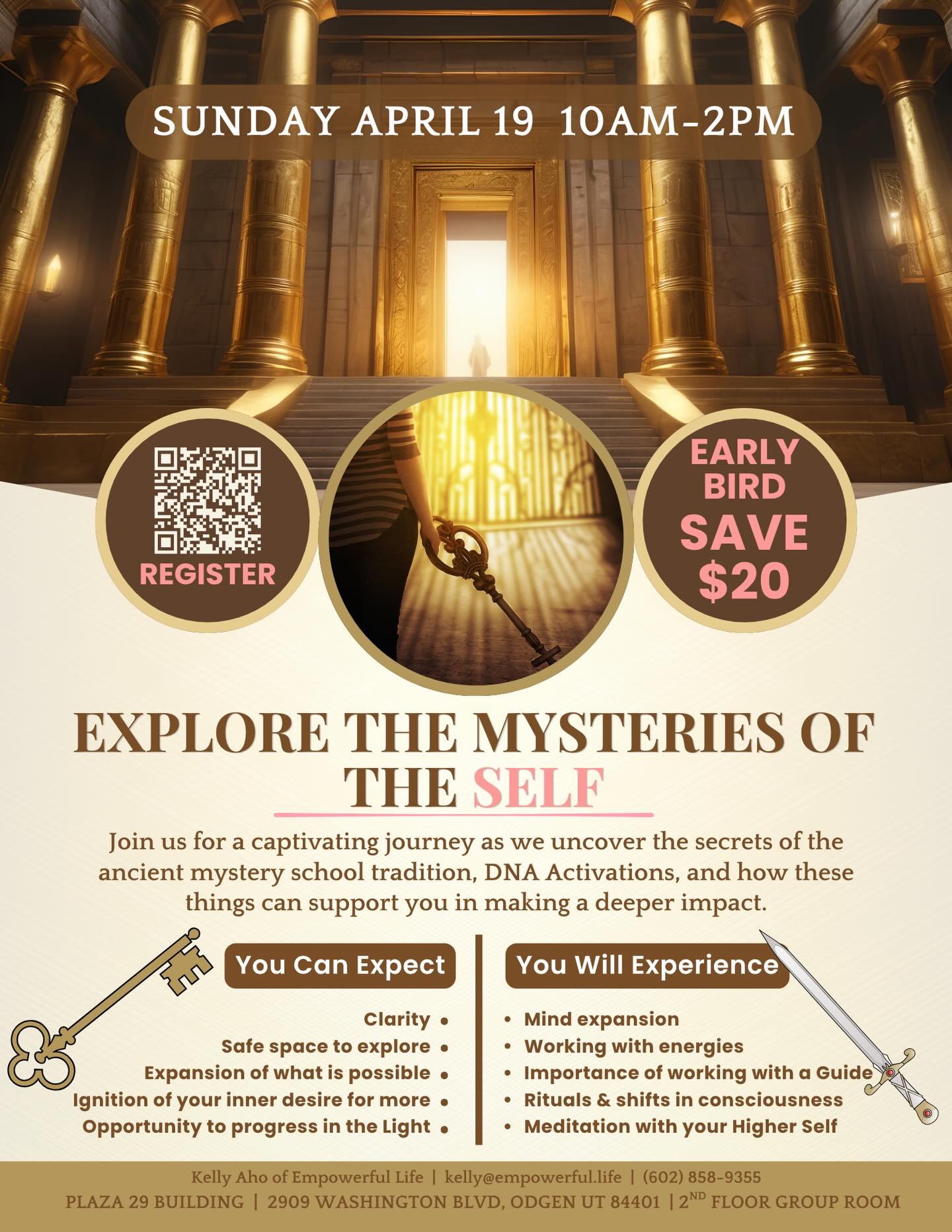Attention Ogden UT: join Kelly Aho for a morning of exploration and experience as she shares the story of the mystery school and how you can build the life you really want.
#everythingispossible #mysteryschool #awakening #spiritual #transformation