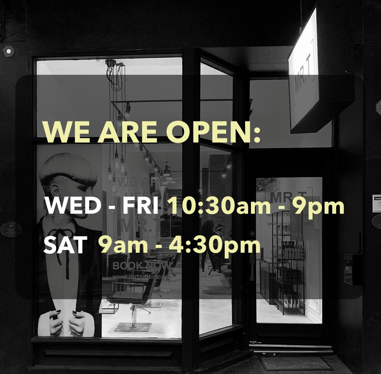 We are open from WEDNESDAY - SATURDAY 4 Days per Week Wednesday - Friday 10am - 9pm
Saturday 9am - 4:30pm
You can download our booking Application or visit www.mrtsalon.com
#richmondhairsalon #richmondblondesalon #tarikjasarevic
#mrtsalon #blonde