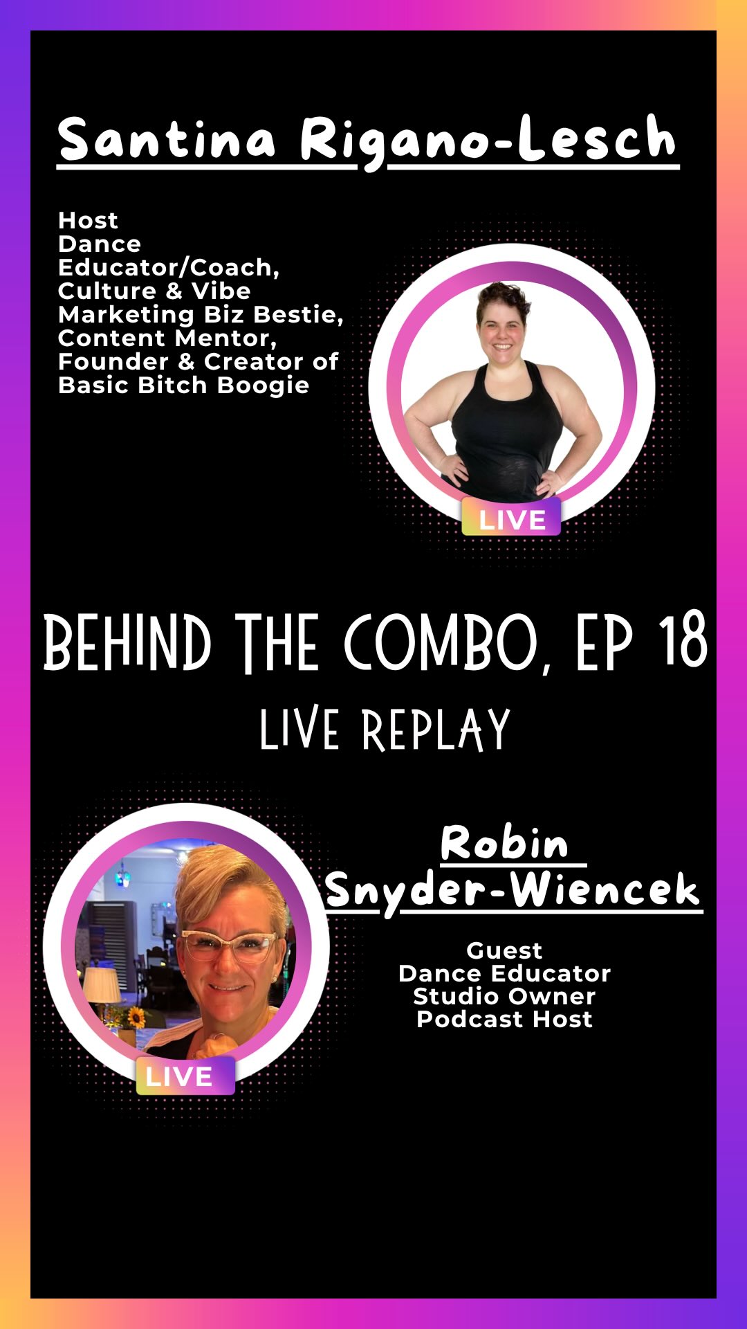BEHIND THE COMBO | EP 18 ā with Robin Snyder-Wiencek šļøāØ
This conversation is for every educator who knows they're building more than just dancers šš»
In this episode, I sat down with Robin, Studio Owner, Dance Educator, and Host of In the Spotlight: Raising Leaders in the Performing Arts, to talk about how dance training builds leaders and personal responsibility, and what it looks like to be intentional about that inside your studio.
Because the technique is just the beginning. What happens beyond that is where the real work lives.
We explored:
⨠What it actually means when we say dance training builds leaders and when Robin first started seeing it that way
š How her Rising Leaders program works and what it looks like for dancers to step into real leadership roles
šŖ How to teach personal responsibility in a way that actually sticks, even with your youngest dancers
š Where to start if you want to develop leaders in your program but have no idea how to build it
š Whether the performing arts world is fully owning the role it plays in shaping who these kids become
This one is for the educators, the studio owners, and the teachers who believe the studio is so much more than a place to learn to dance.
Because the leaders of tomorrow are already in your studio room š
ā¶ļø Watch the replay and share in the comments one leadership quality you intentionally try to build in your dancers!