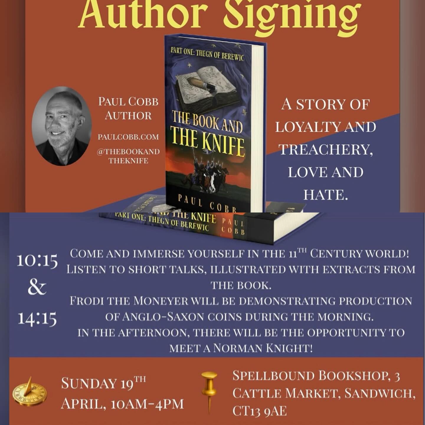 Author event @spellboundinsandwich on April 19th. All details in visual.
Spellbound hosts these events beautifully, in an environment that enables to fully relax and enjoy the author’s insights.
1 Best for: general promotion, photos, reels
Sandwich.
Independent shops, food & drink, arts, nature and wellbeing.
More than you expect.
📍 #whatthreewords: Catching · Intrigued · Analogy
#VisitSandwich #IndependentSandwich #ShopLocal #authorevent