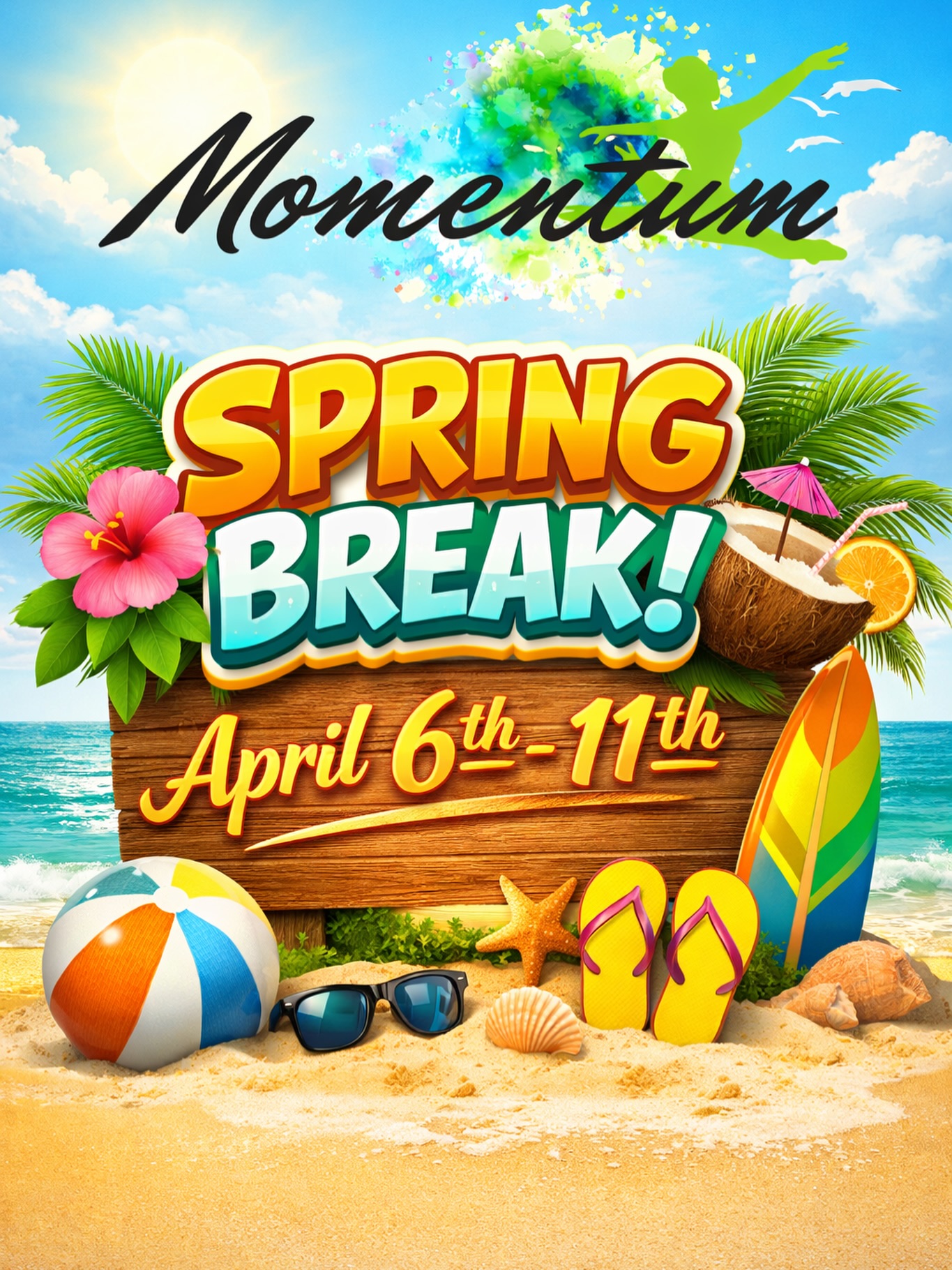 Spring break is here! 🌸☀️
Our studio will be closed from April 6th–11th. Enjoy the time to rest, recharge, and soak up some sunshine—we can’t wait to see you back in the studio soon! 💃✨