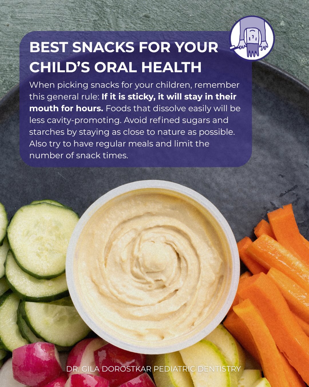 What your child eats between meals matters just as much as brushing! Choosing tooth-friendly snacks can help keep cavities away and little smiles strong.
Swipe for some pediatric dentist–approved snacks 💚
#drgiladds #pediatricdentistry #kidsdentist