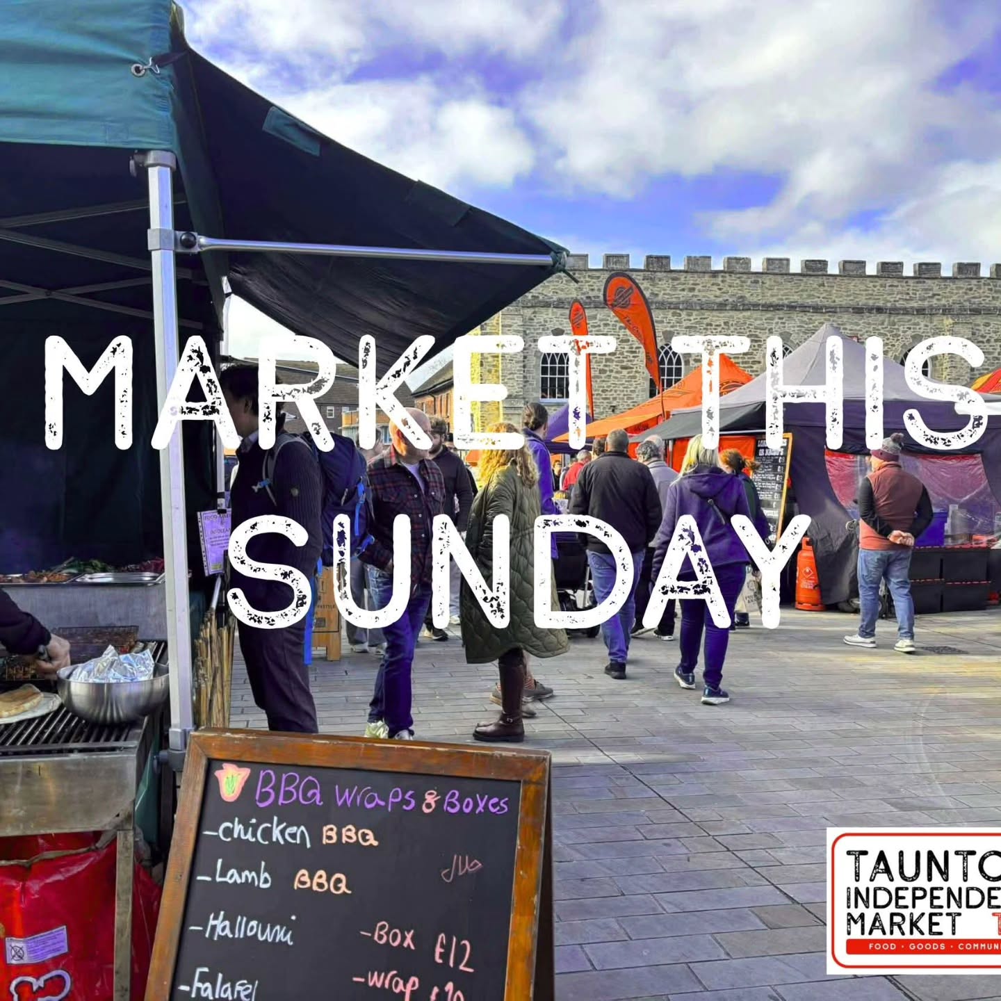🌟 This Sunday, Taunton Independent Market is BACK on Castle Green in the centre of Taunton, and it's going to be a good one.
😃From incredible street food to handmade ceramics, craft drinks to artisan bakes, we've got around 40 brilliant independent businesses joining us this weekend, and we can't wait to see you there between 10am and 3pm!
⭐ Regular markets like ours bring thousands of people into Taunton town centre, supporting our local businesses, the local economy, and shining a spotlight on the talented makers, bakers, brewers and creators who make Somerset's independent scene so special.
💛 Every purchase you make on Sunday goes directly to a small business owner, and that really matters.
Here's just a taste of who's joining us:
🍫 Awesome Brownies | Baklavaty | SB Bakes | Mike's Patisserie | Winnie's Bakery | Dough Bros | Blissful Wellness Treats | Cherry Tree Preserves
🍜 Pop's Thai Kitchen | JJ's African Kitchen | Soi 5 Burritos | Gourmet Poke | Landwich | Surf 'n' Turf Kitchen | The Funky Anchovy | Fully Loaded Fries | The Crepe Canteen |
🍺 Fat Head Brewery | Rock Distillery | Tricky Cider | Irie Coffee | Silverfox Mobile Coffee
🎨 Chouchou Ceramics | Mimi Wild Ceramics | Dahlia Candles | Montania Designs | My Crafty House | The LUXE Lolly Co | Somerset Natural Soaps | The Cheese Connection | Greek Olives | Popitonu | Rebellade & Filthy Fruit | The Pop Up Pet Shop | RSPB | Chay Bisdak | Four Seven Jewellery
🎵 There will also be LIVE MUSIC from talented vocalists Lianne Vessier Vocalist, Rock Choir Somerset Coast • Choirs led by Mike Aris, Stevie Nicole Brown and David Piazza Music
🚗 Oh, and did we mention? Parking in Taunton is FREE in Somerset Council car parks on Sundays, so there's absolutely no excuse not to come into town to explore and treat yourself.
🙌 See you Sunday!
#FoodGoodsCommunity