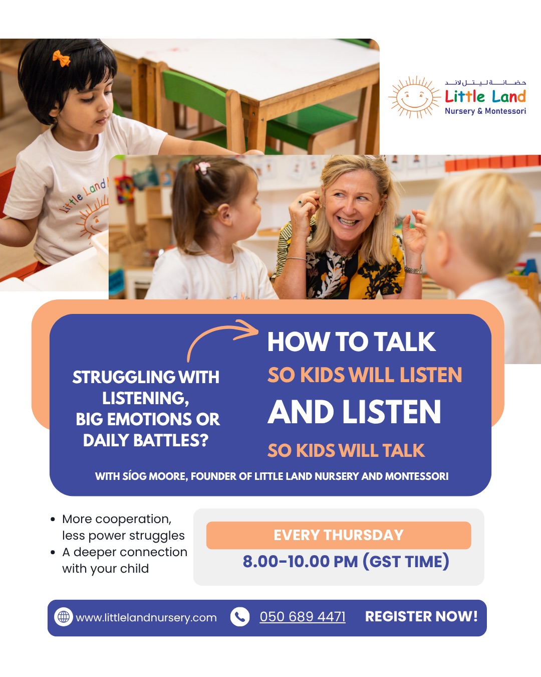 What if the way we speak… could change the way our children respond?
Our Parent Workshop is a gentle, practical space to support you through:
🤍 Listening struggles
🤍 Big emotions
🤍 Everyday power battles
Together, we explore simple shifts that bring more calm, connection, and cooperation into your home.
Because it’s often not about changing the child…
but changing how we respond.
Join us — even for a short time, you’ll leave with something meaningful.