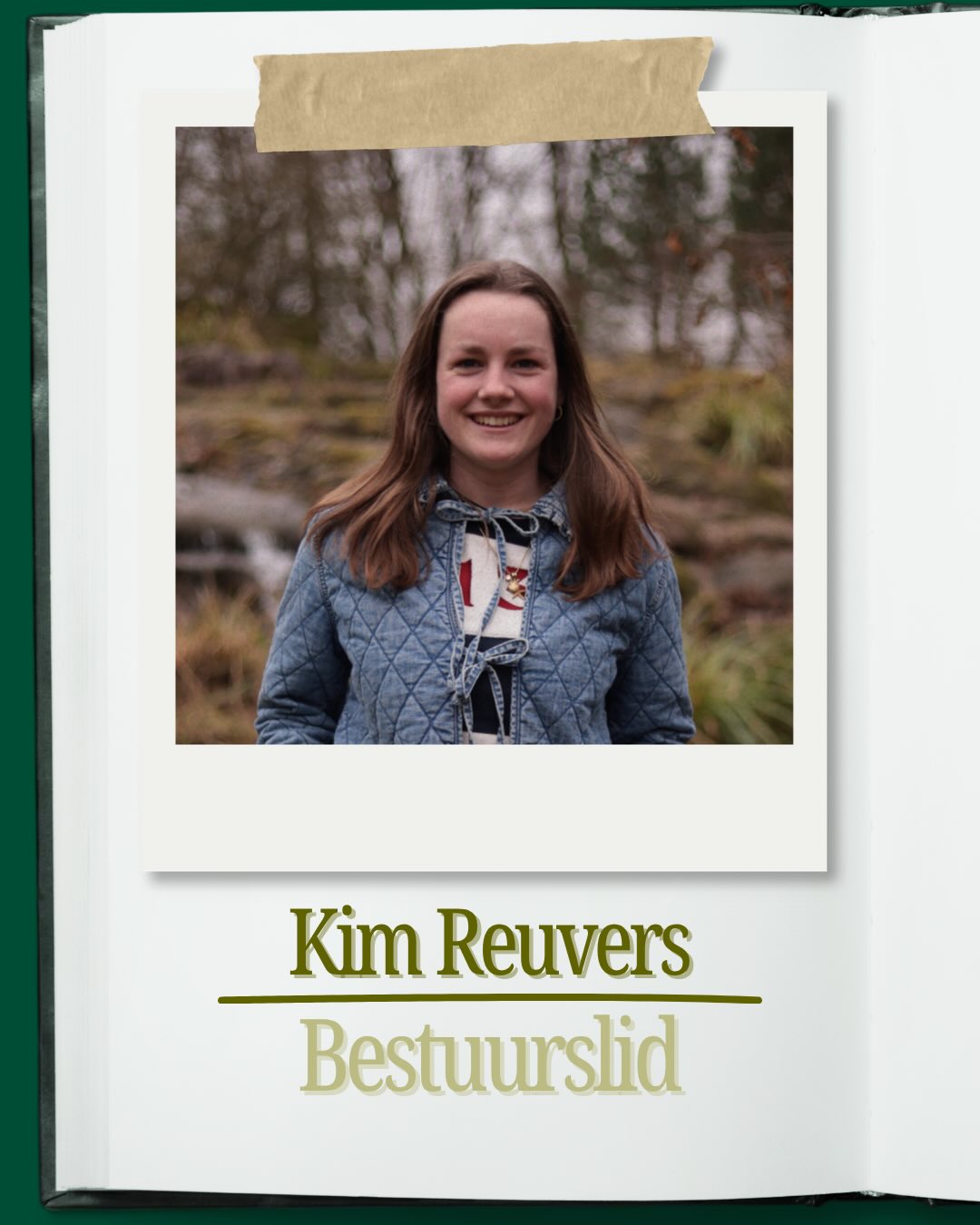 Het is weer tijd om iemand aan jullie voor te stellen! En vandaag is het onze parel uit het bestuur, Kim!✨🌳