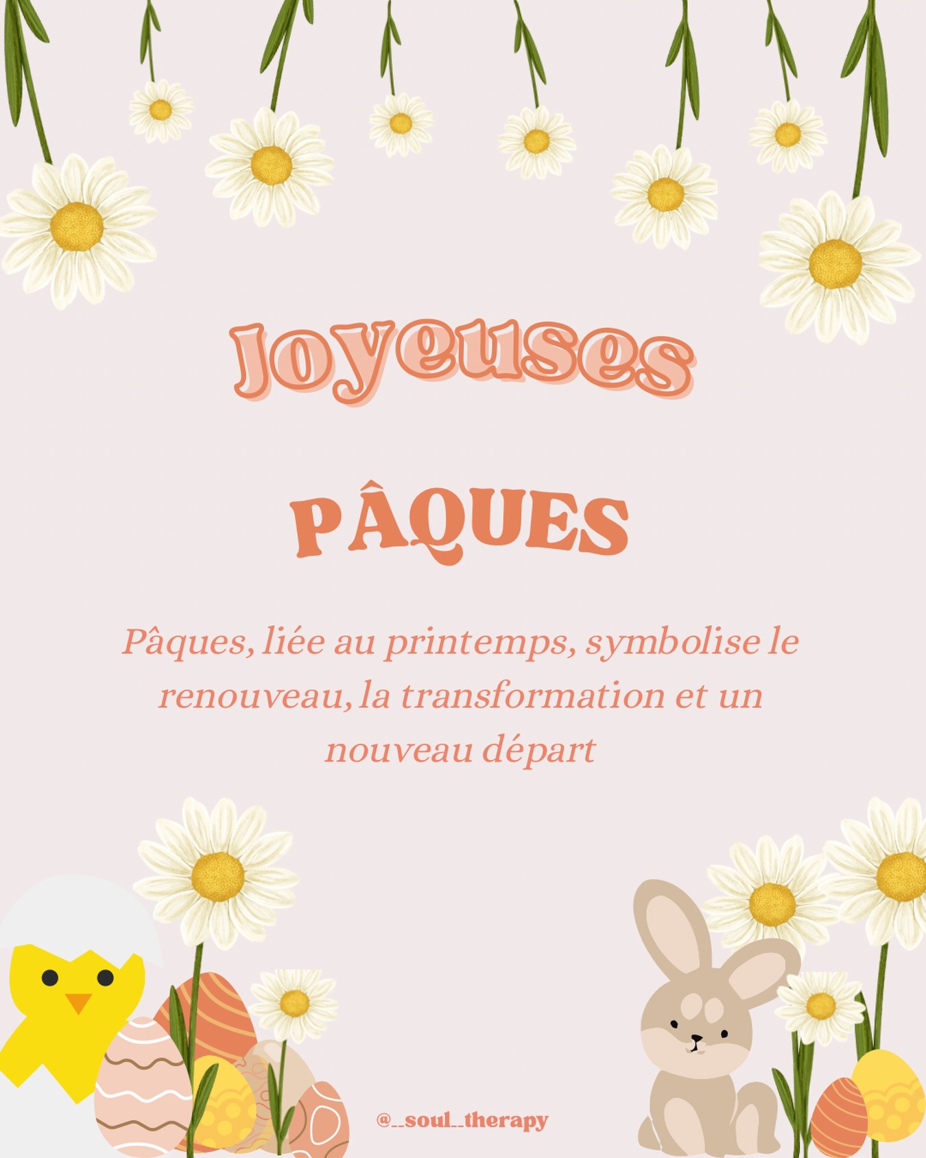 Pâques, ce n’est pas seulement une fête…
C’est un passage 🌿
Un moment pour laisser derrière soi ce qui pèse,
ce qui fatigue,
ce qui n’a plus lieu d’être.
Comme la nature qui renaît,
toi aussi tu peux éclore à nouveau.
🌸 Te libérer des anciennes versions de toi
🌸 Accueillir le renouveau avec douceur
🌸 Reconnecter à ton énergie profonde
Et si cette période était une invitation à renaître… autrement ?
Pas en faisant plus,
mais en étant plus aligné(e), plus vrai(e), plus toi.
Prends ce temps pour ralentir, ressentir,
et laisser émerger ce qui demande à naître en toi 🤍
Happy rebirth ✨
#paques #renaissance #renouveau #soultherapy #éveilspirituel alignement bienetre énergie transformation developpementpersonnel