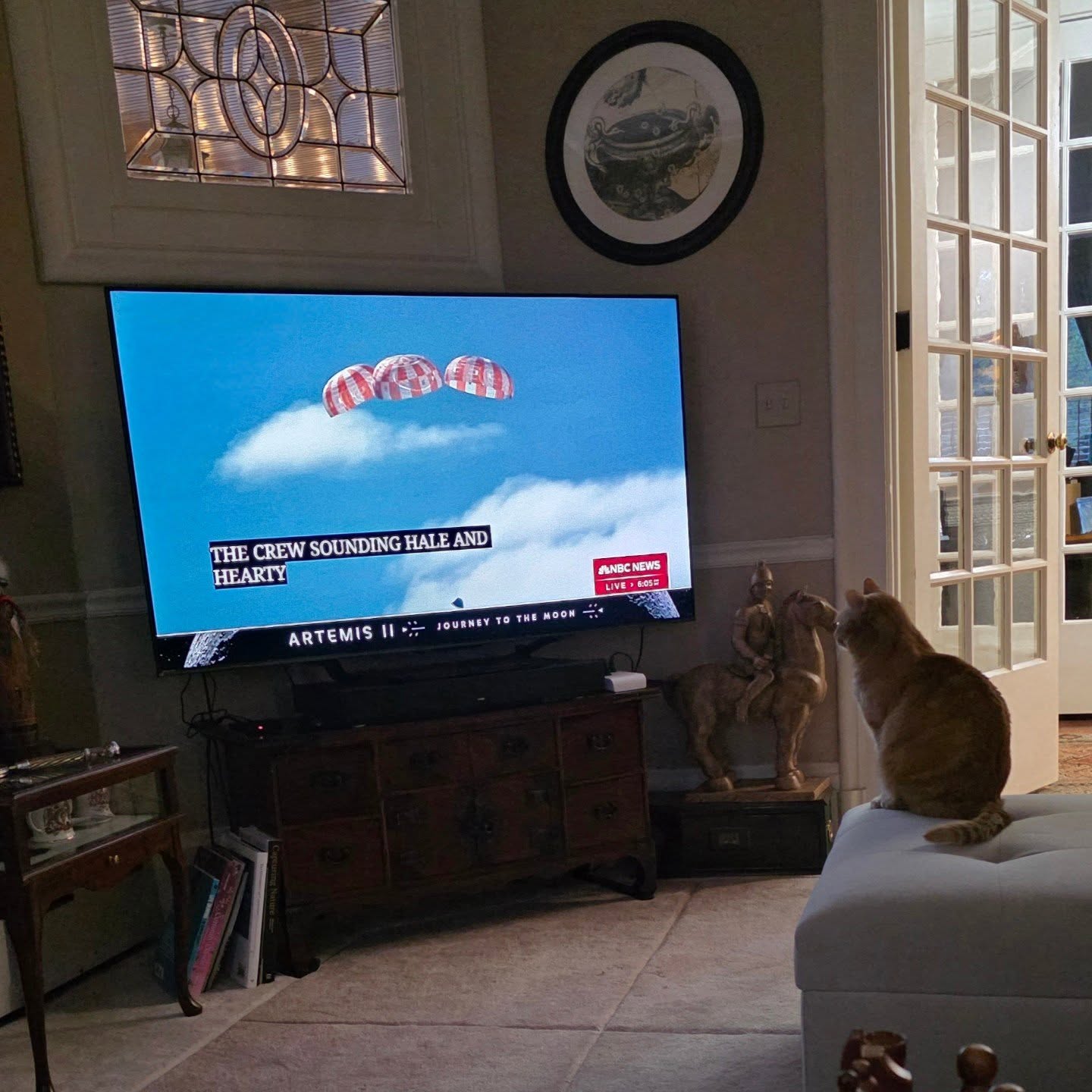 Tobin tracking Artemis' landing.