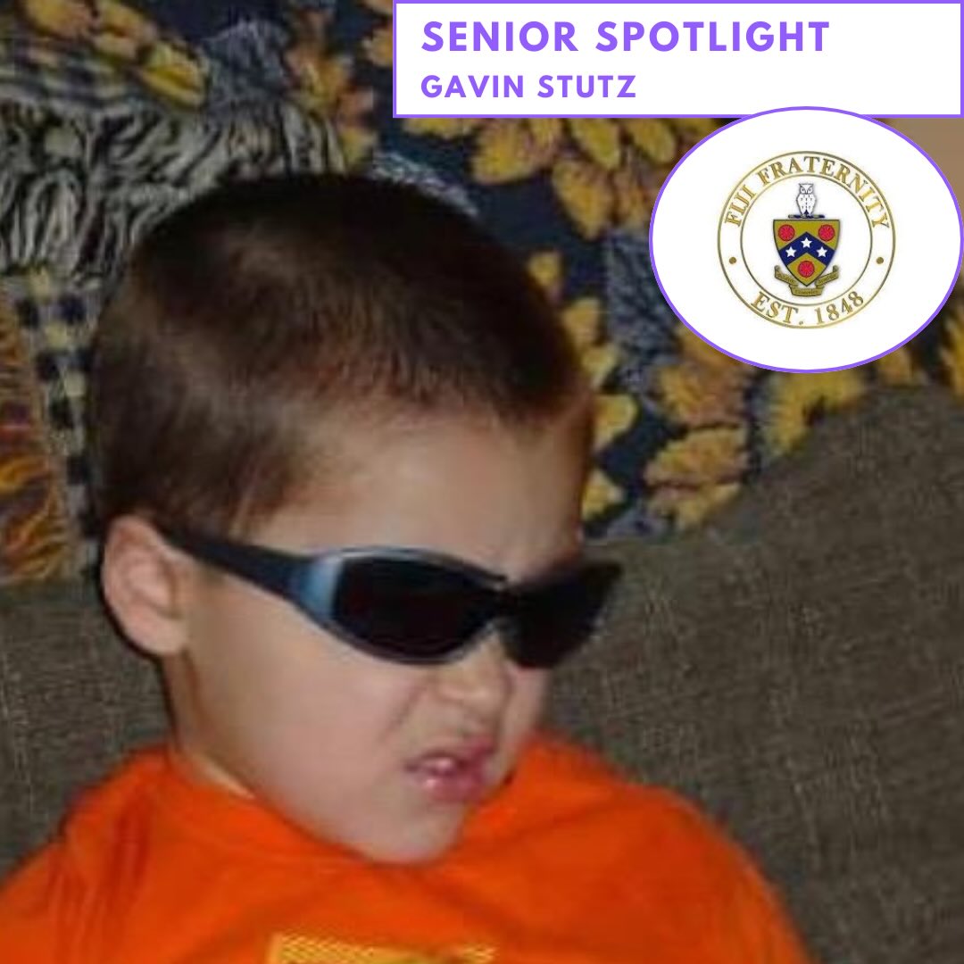 **SENIOR SPOTLIGHT**
Hometown: Wooster, Ohio
Major: Business Administration
Positions: Historian and Brotherhood
Plans after OWU: “I plan to work as an assistant golf professional at Barrington Golf Club”
Favorite thing about FIJI: “Hanging out with all the brothers in the lobby or basement”
Things he’ll miss about FIJI: “I’ll definitely miss our movie nights and casual tv show watching in the lobby”