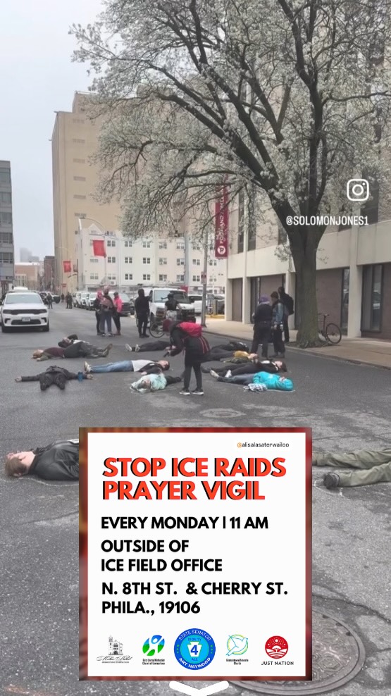 We were asked why we come together each week in unity and stand in protest of the evil that’s tearing apart our communities— this is how we responded🕊️🤍
Join us as we head into week 27 of our prayer vigil outside of the Philadelphia ICE field office | Every Monday 11am
Credit🎥: @solomonjones1