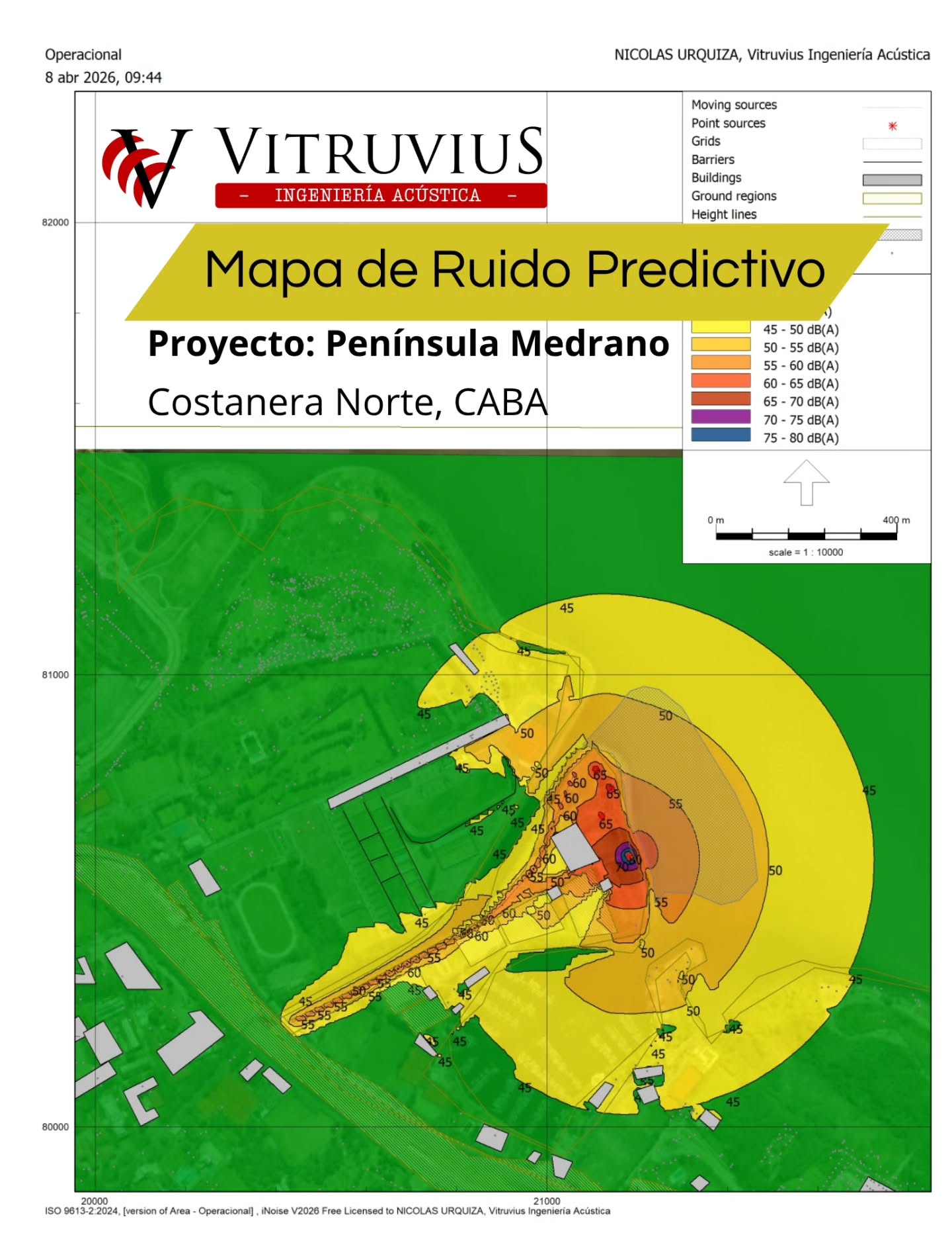 Completamos el Informe de Evaluación de Impacto Acústico del Proyecto Península Medrano, que implicó realizar mediciones de ruido para establecer la Línea de Base Acústica y predecir los niveles sonoros mediante mapas de ruido, tanto de la etapa constructiva como de la etapa final de obra.🏗️⚒️
El proyecto implicará la construcción de una escollera para ganar terreno sobre el Río de la Plata que permita instalar el obrador para la construcción del Túnel Aliviador del Arroyo Medrano. 🌊⛈️
¿Te interesa saber más? Contactanos:
🌐: www.acusticavitruvius.com
📞: +54 9 11 6321 6230
#MapasDeRuido
#acusticaambiental
#controlderuido #costaneranorte #ImpactoAcústico