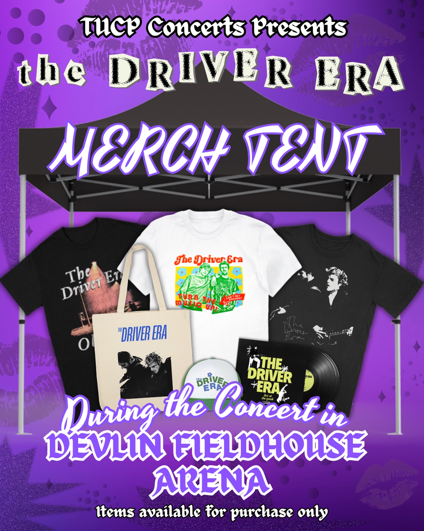 Looking for some of @thedriverera merch?! Their MERCH Tent 👕🧢 Will be available during all of the concert TOMORROW!! They’ll have all of their merch ready for you to grab 😍 Items are for PURCHASE only so if you’re eyeing something, bring money 💵‼️