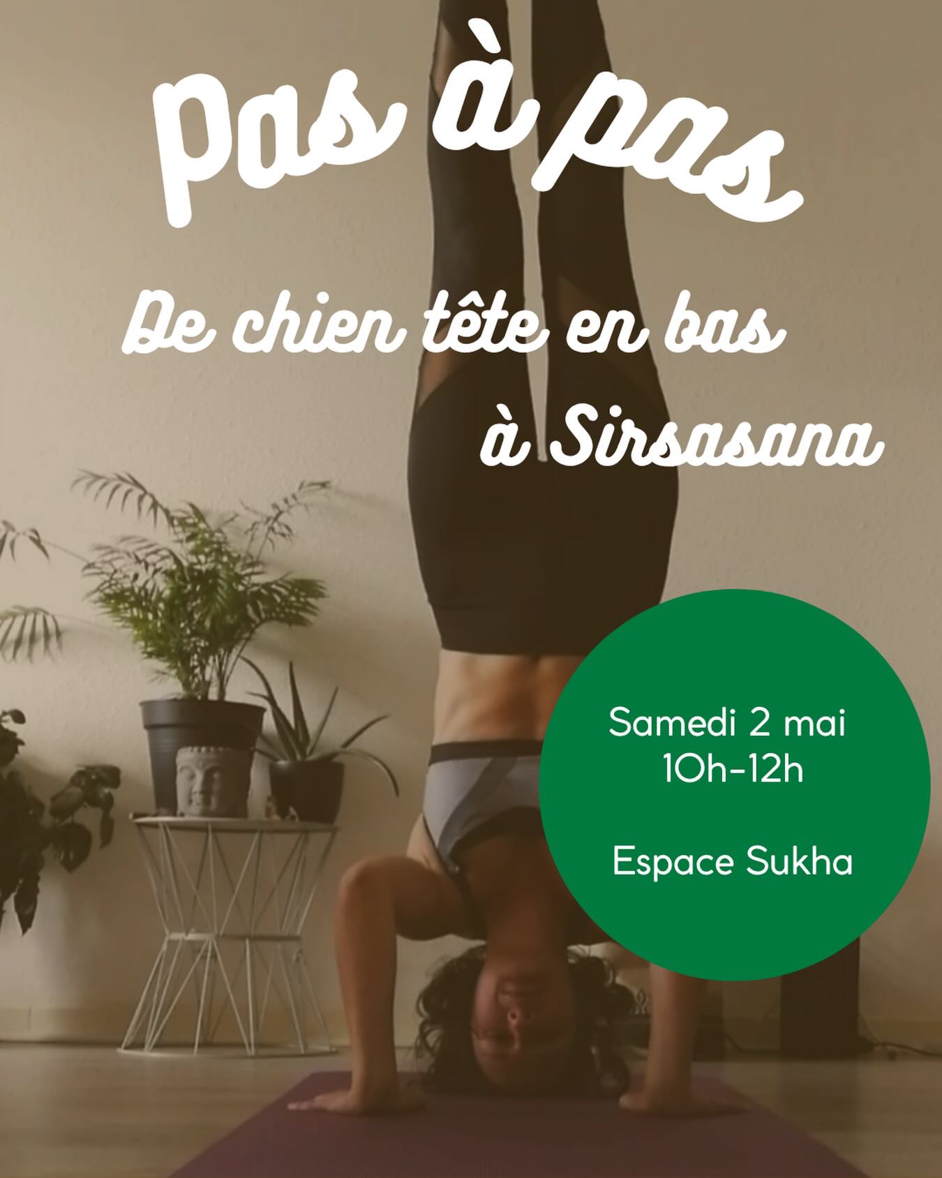 Tu as envie d’essayer Sirsasana… mais tu n’oses pas ?
Cela te fait peur ou tu penses manquer de force?
Et si ce n’était pas un manque de force… mais simplement un manque de repères pour comprendre et trouver confiance ?
Apprendre à pousser le sol, engager le centre, et monter sans élan…
C’est là que tout change.
Dans cet atelier, on va construire pas à pas, pour aller de chien tête en bas vers l’inversion sur la tête avec plus de contrôle, de confiance et de légèreté.
👯♀️ Deux enseignantes de yoga, dont une physiothérapeute, pour t’accompagner avec précision et sécurité.
✨ Pas à pas : du chien tête en bas à Sirsasana
Ouvert à tous niveaux
📍 @espacesukha_celine - Route de la gravière 57, Penthaz
🗓 Samedi 2 mai de 10h-12h
💰60.-
👉 Les places sont limitées, réservations et information en mp!