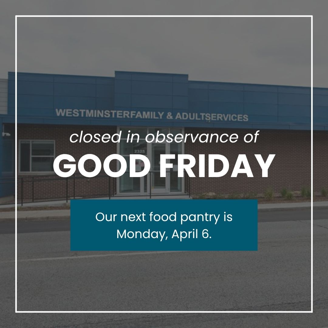 Our office will be closed today, April 3, in observance of Good Friday.
Our normal hours of operation will resume on Monday, April 6.
Pantry Hours: 9:00 AM - 12:00 PM
Soup Kitchen: 10:00 AM - 11:45 AM