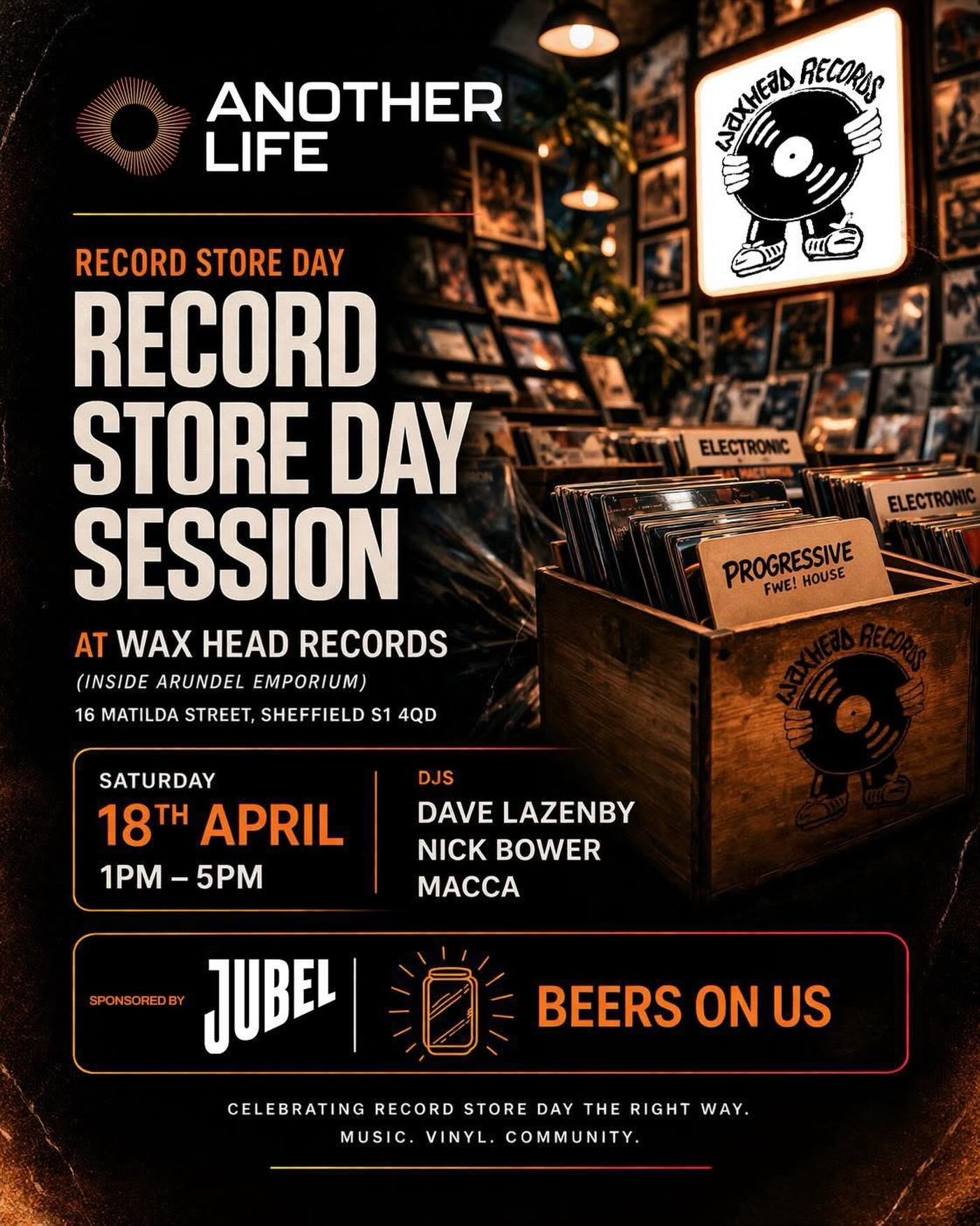 Free beer at our Record shop day!
Great music, @jubelbeer give aways! What more can you ask for!
.
Saturday 18th April
@waxheadrecords
Sheffield!