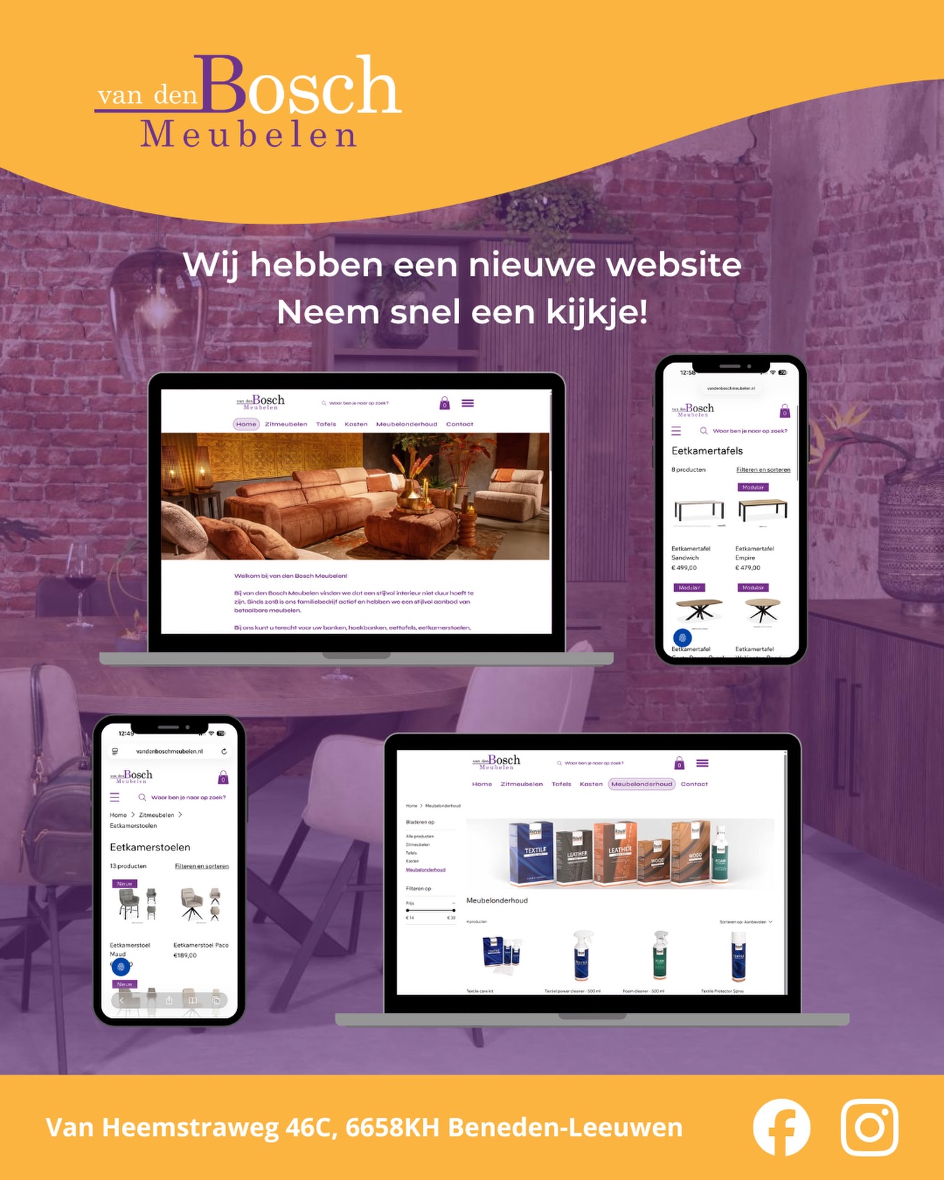 ✨ Onze nieuwe website is live! ✨
Met trots presenteren wij de vernieuwde website van Van den Bosch Meubelen! 🪑💻
Ontdek onze collectie, laat je inspireren door de nieuwste woontrends en vind jouw perfecte meubel – gewoon vanuit huis.
Neem snel een kijkje en geef jouw interieur een frisse update!
👉 www.vandenboschmeubelen.nl
#meubelen #wonen #woonwinkel #interieur
