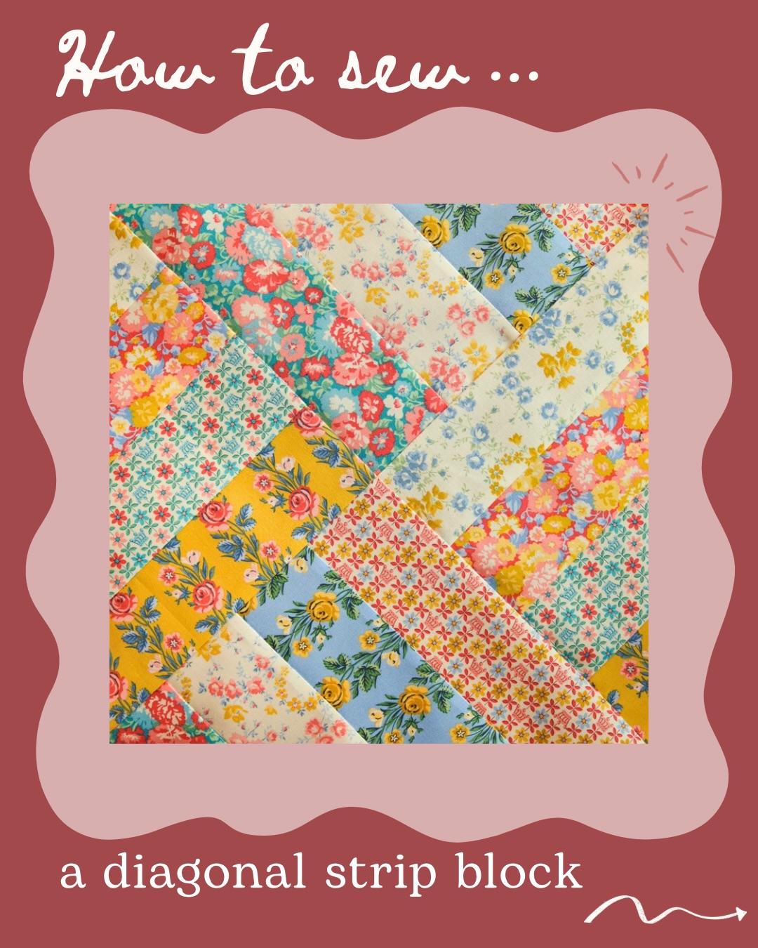 This diagonal strip quilt block starts with simple strip piecing, one diagonal cut, and a little rearranging… and suddenly it turns into something that looks way more intricate than it is.
Perfect for scraps or jelly rolls, and such a satisfying one to sew.
If you can sew straight lines, you can absolutely make this.
Full step by step is up on What Kimberley Makes now 🧵✨