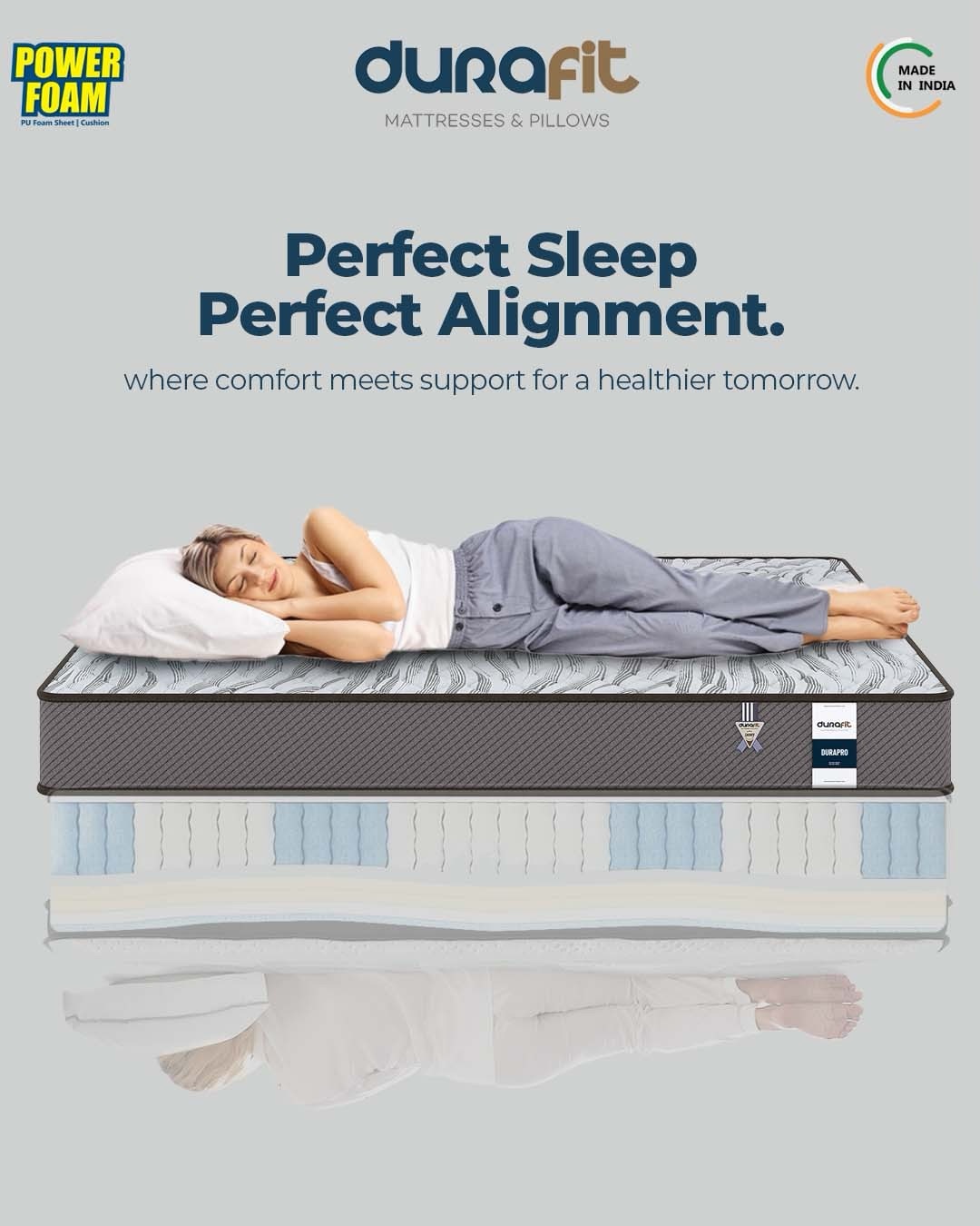 Perfect sleep begins with perfect alignment. ✨
Experience next-level comfort with Durafit — where advanced pocket spring technology meets superior support.
Say goodbye to pressure points and hello to restful, uninterrupted sleep. 💙
Because better sleep = better you.
#Durafit #PerfectSleep #SleepBetterLiveBetter #MattressComfort #OrthopedicSupport
(PocketSpring HealthySleep SpineAlignment PremiumMattress MadeInIndia ComfortAndSupport SleepWell BetterLiving DurafitMattress)