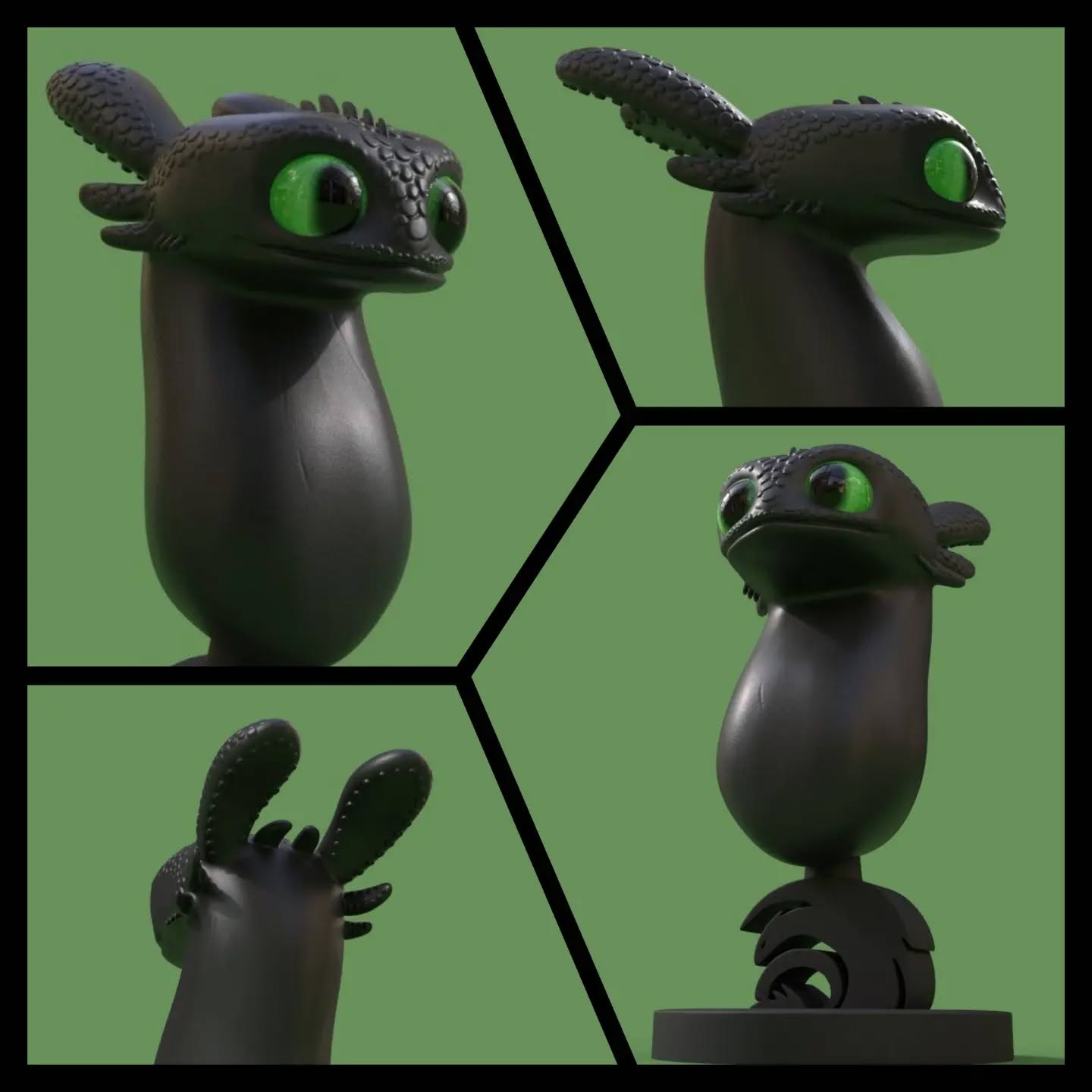 🇫🇷 Petit buste de Krokmou, avec une fière allure mais en même temps si mignon ! 💚🖤
🇬🇧 Little bust of Toothless, looking proud but so cute in the same time ! 💚🖤
Modèle disponible sur Cults3D/ Available model on Cults3D !
#toothless #3d #figurine #dragon #3dprint