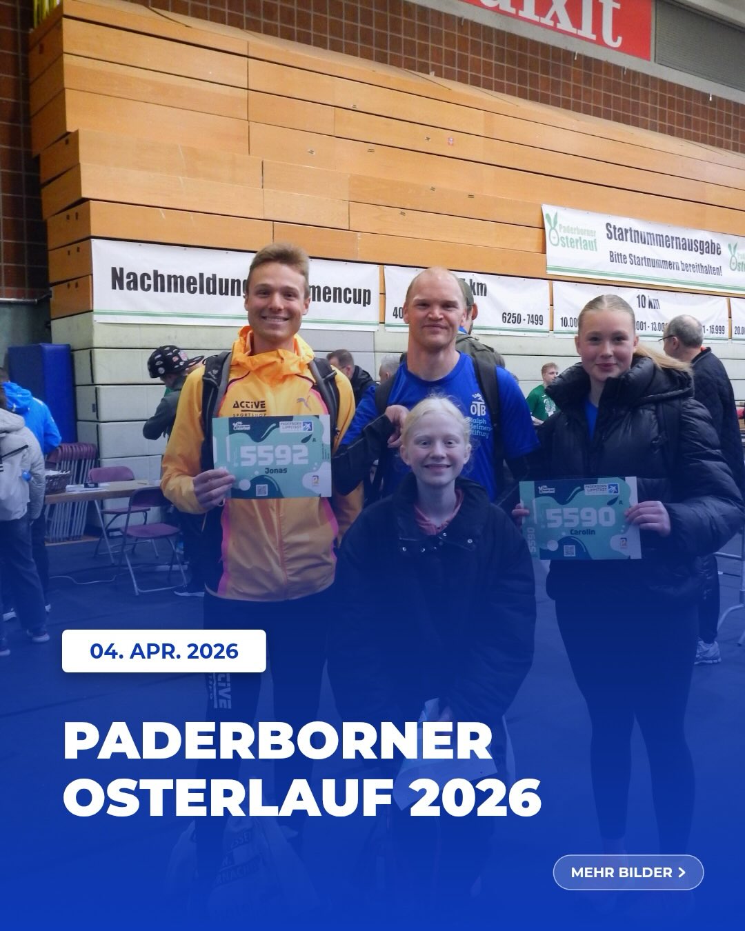 Post-Trainingslager-Wettkampf in Paderborn.
Beim geschichtsträchtigen Straßenlauf in Paderborn zeigten die @otb_osnabrueck Athleten nach dem Trainingslager auf Malle eine solide Leistung, auch wenn nicht alle ihr volles Vermögen ausschöpfen konnten.
@clara_kulgemeyer @carolin.kmy und @ulf_phlmn liefen als Gruppe gemeinsam los, wurden dann aber auf der 5-km-Runde etwas auseinandergerissen. Ulf konnte mit seiner abklingenden Erkältung und einem schnellen, letzten Kilometer eine 23:00 min laufen. Carolin kam kurz nach ihm im Ziel an (23:43min). Clara als jüngste Athletin aus der OTB-Gruppe finishte nach 24:59min bei ihrem Debüt in Paderborn.
@jonas.kmy lief ebenfalls die 5 Kilomter im Rahmen der @r5k.tour und das sehr erfolgreich. 200m vor dem Ziel noch auf Position 3 konnte er vor der letzten Kurve auf Platz 2 vorrücken, nur um dann noch ein Zielsprint anzusetzen. Kurz vor der Ziellinie konnte Jonas den Sieg eintüten. Ein absolut grandioses Finish! WOW!
Glückwunsch zu allen Leistungen!
#paderbornerosterlauf #osterlauf #finish #stark #weiterso
@noz_de @sport_lich_unterwegs @otb_osnabrueck @stadtosnabrueck @stadtsportbund_osnabruck @activesportshoposnabrueck @katharina.poetter dabehrens @nlv_online @dlv_online @benmoellers @pumarunning @diedreischokojungs @laufteam_niedersachsen @laufen.de
