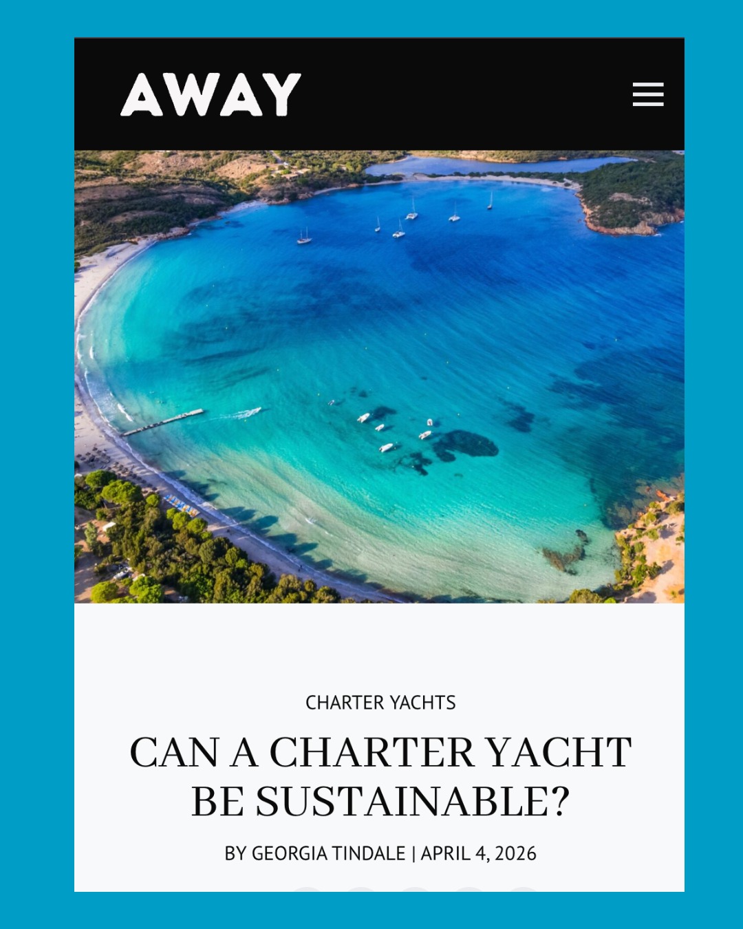 The yachting industry speaks often about sustainability but can a yacht charter ever REALLY be sustainable? That was the question posed by @away.traveller and writer Georgia Tindale and you know I had some things to say lol. Swipe OR check out the article to read it all! #CaptainKelly #AwayTraveller
