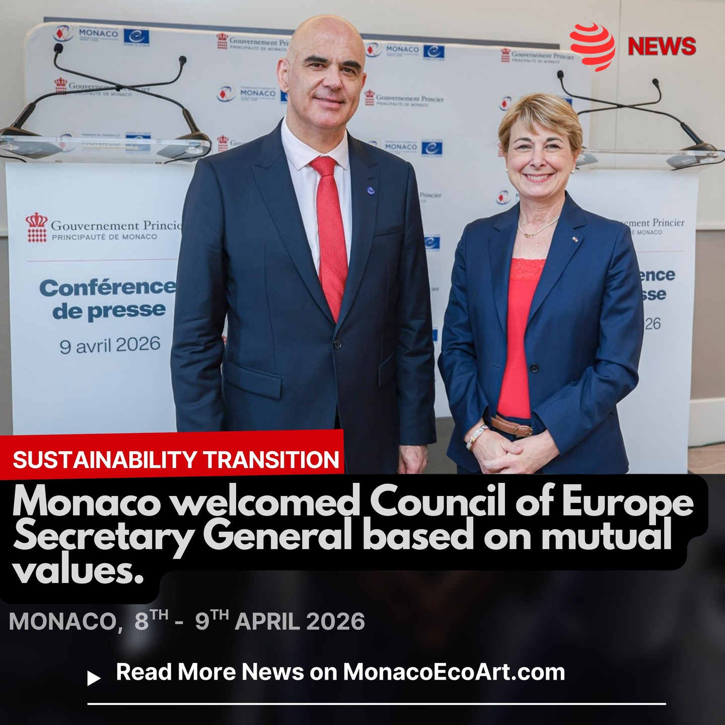✒🇲🇨 MONACŒCOART®
🌐👥 SUSTAINABILITY TRANSITION
🇬🇧🇺🇸 Monaco welcomed Council of Europe Secretary General based on mutual values.
🇫🇷 Monaco a accueilli le Secrétaire Général du Conseil de l’Europe sur la base de valeurs communes.
🇮🇹 Monaco ha accolto il Segretario Generale del Consiglio d'Europa sulla base di valori comuni.
🇪🇸 Mónaco recibió al Secretario General del Consejo de Europa sobre la base de valores compartidos.
Read the full text of the article at: www.monacoecoart.com
#biodiversity #sustainability #diplomacy #nature #future #governance #monaco #montecarlo #development #international #generation #commitment #heritage #health #next #culture #europe #peace #protection #official #visit #ruleoflaw #democracy #crisis #organisation 📸 © @gvt_monaco @eucouncil - Contents and Layout: © MonacoEcoArt.com