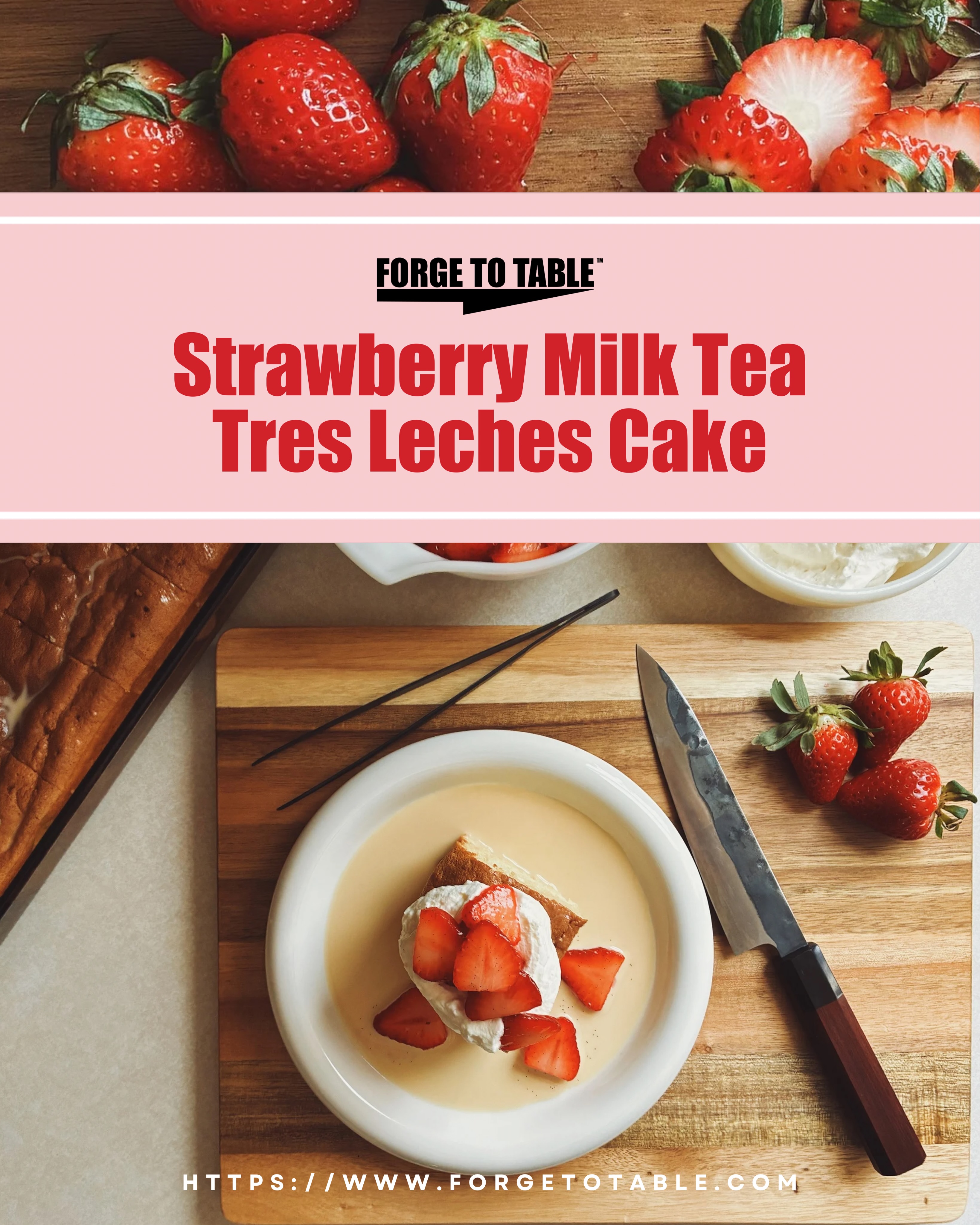 Nothing says “warm weather is here to stay” like the start of strawberry season 🍓
Check out this spring’s sweetest moment! Our Strawberry Milk Tea Tres Leches Cake by @masterchefonfox baking extraordinaire, @tinywhisk is here now!
This airy sponge cake is soaked in a rich blend of three milks and black tea, then crowned with fresh strawberries and lemon whipped cream….. Uh, YUM!!!
Tap the link in our bio, grab the recipe, and bake your new favorite cake!