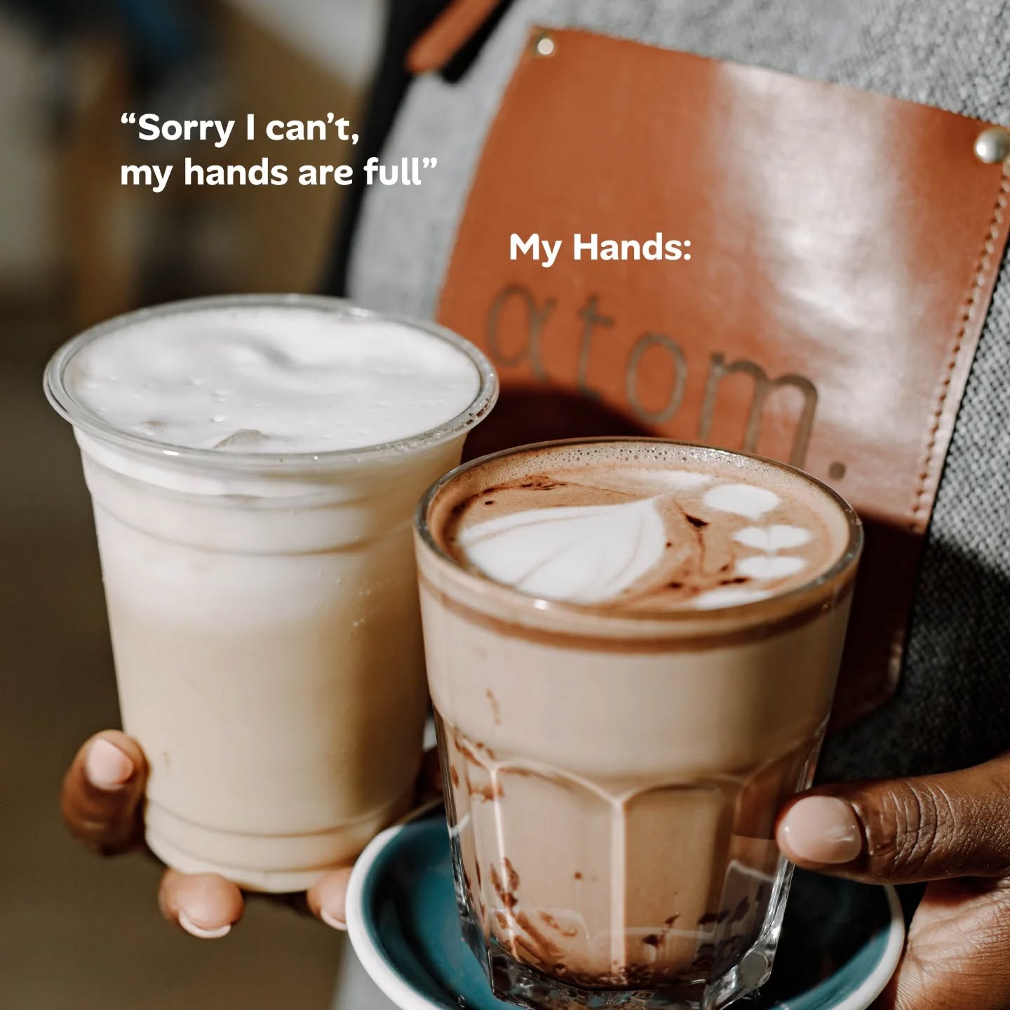 Carrying important things.
# coffeetime #barista #good coffee
# hotchocolate #darcoffee #coffeeculture
