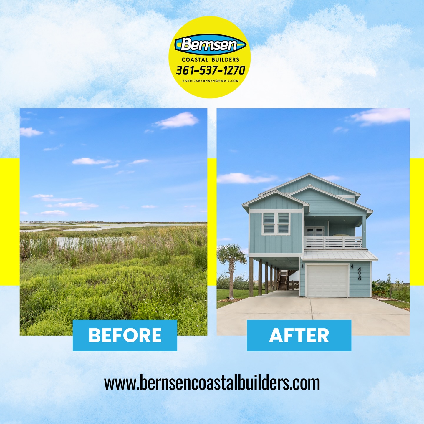 At Bernsen Coastal Builders LLC, we bring that vision to life — with craftsmanship rooted in integrity, premium coastal design, and a passion for creating homes that feel like vacation every single day.
🏖️ Build where life feels lighter.
🏡 Build with Bernsen Coastal Builders.
📍 Proudly building luxury coastal homes in Port Aransas & the Coastal Bend.
📞 Ready to start your build? Contact us today for a complimentary consultation. 361-537-1270
#BernsenCoastalBuilders #PortAransasHomes #DreamHomeBeachVibes #LuxuryCoastalLiving #CoastalBendBuilders CustomHomeDesign
BernsenCoastalBuilders PortAransasHomes DreamHomeBeachVibes LuxuryCoastalLiving CoastalBendBuilders CustomHomeDesign
