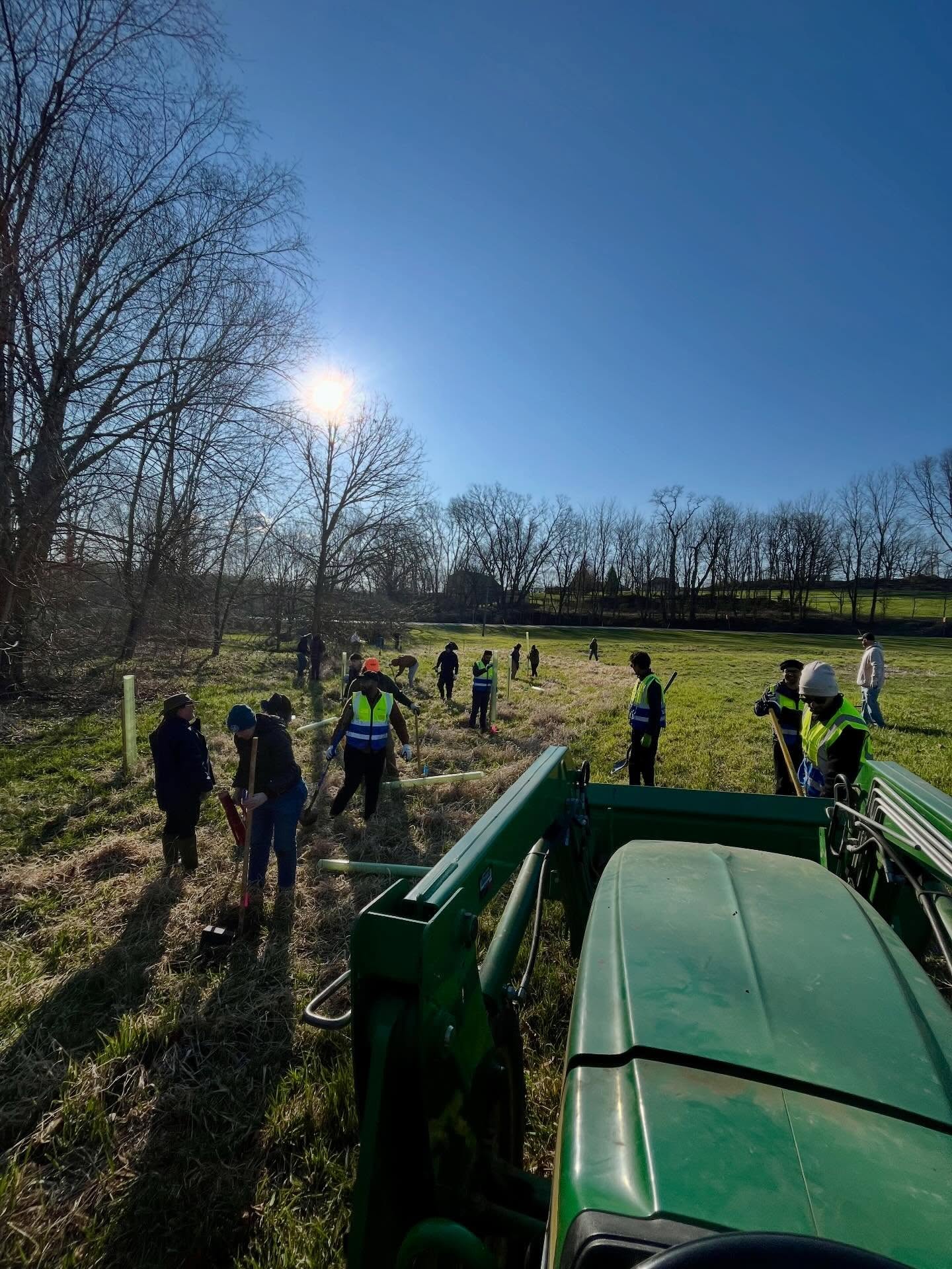 Yesterday was a great day to plant trees!! Thank you to the @pennstatewatershedsteward @allianceforthebay for providing native trees and live stakes to help stabilize our creek and meadows.
It’s been a struggle to get trees and other perennial stock planted while it is cool and still moist over the past few years. We have had several premature springs where it went from spring like suddenly to summer and became too dry to plant trees in time. Then when we looked to that fall, we rarely had enough rain to make it a good time either… AND as a farm growing seasonal crops it’s hard to take time away from the greenhouse and field prep to plant trees and harvests in the fall.
All this to say, and with the help of many volunteers, 150 native trees species were planted and 700+ live native bush and shrub species. We were lucky to have a 25 year old woodland planted by the former farm owners so we are just adding more diversity and pollination habitat. We are so happy to have finally received grant funding and support from our local NRCS chapter. We will be documenting many phases of our ramped up conservation plan. Things like diversion swales to divert from our crop growing areas, improved stream crossing, incorporating lots of sustainable materials for future soil enhancement with cover crops and biochar. To say we are excited is an understatement. It feels good to do the long term work toward sustainability.