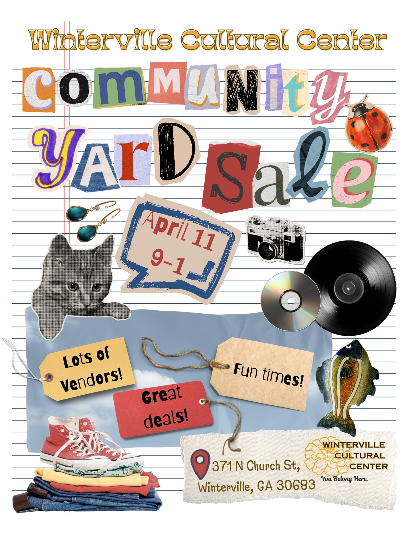 Don't Miss it! This Saturday, April 11th, come on down to the WCC for our Community Yard Sale! There will be indoor and outdoor vendors with great deals! Going from 9am-1pm