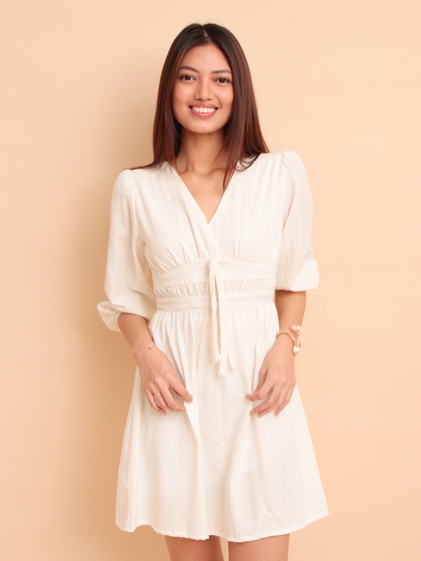 Cleo Dress in White - also available in Yellow and Tan ❤️