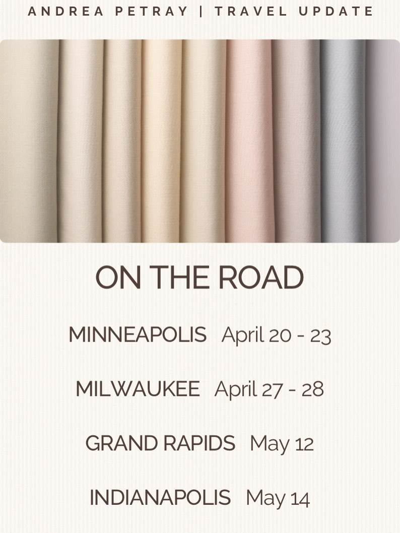 On the road this spring.
Minneapolis
Milwaukee
Grand Rapids
Indianapolis
A mix of pop-ups, market days, and in-office visits.
Let me know if you’d like me to stop by while I’m in town.