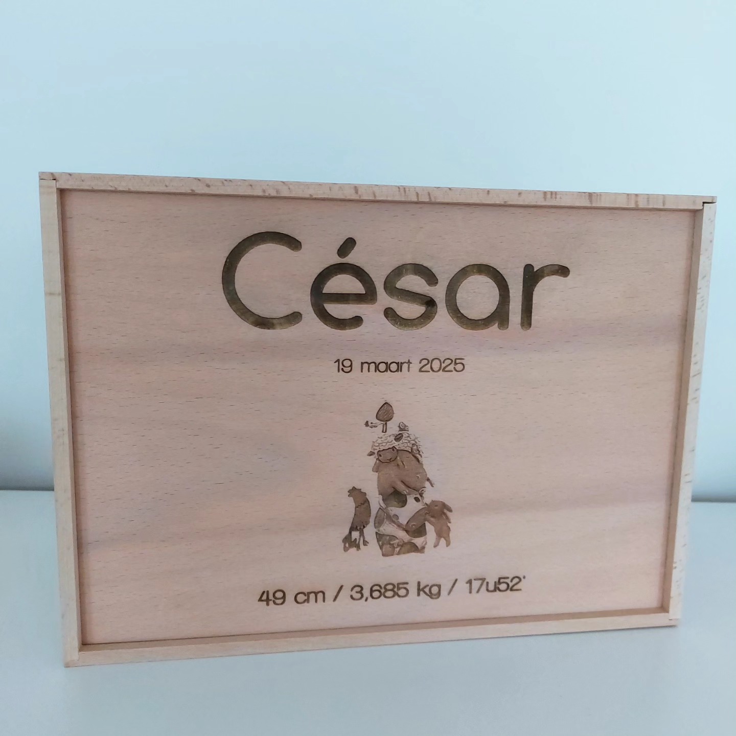 💚 CÉSAR 💚
Zijn geboortekaartje? Een gezellige dierentoren vol vrolijke vriendjes.
En dat was meteen onze inspiratie voor zijn herinneringsbox!
Een doos vol liefde, speciaal gemaakt om al zijn eerste schatten in te bewaren — van sokje tot lokje, van kaartje tot knuffel.
Zó leuk om van iets moois iets blijvends te maken!
Ook een geboortekaartje dat vraagt om een plekje in hout? Stuur ons een berichtje!
#herinneringen #herinneringskist #herinneringsbox #Gepersonaliseerd #opbasisvangeboortekaartje #opmaatgemaakt #koopinherzele #kooplokaal