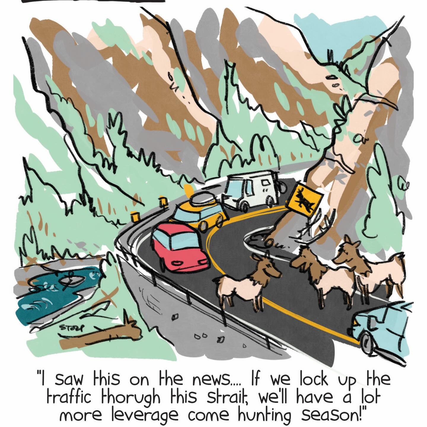 BREAKING: select traffic now allowed though snake river canyon
#wildlife #hormuz #editorial #snakeriver #commuters