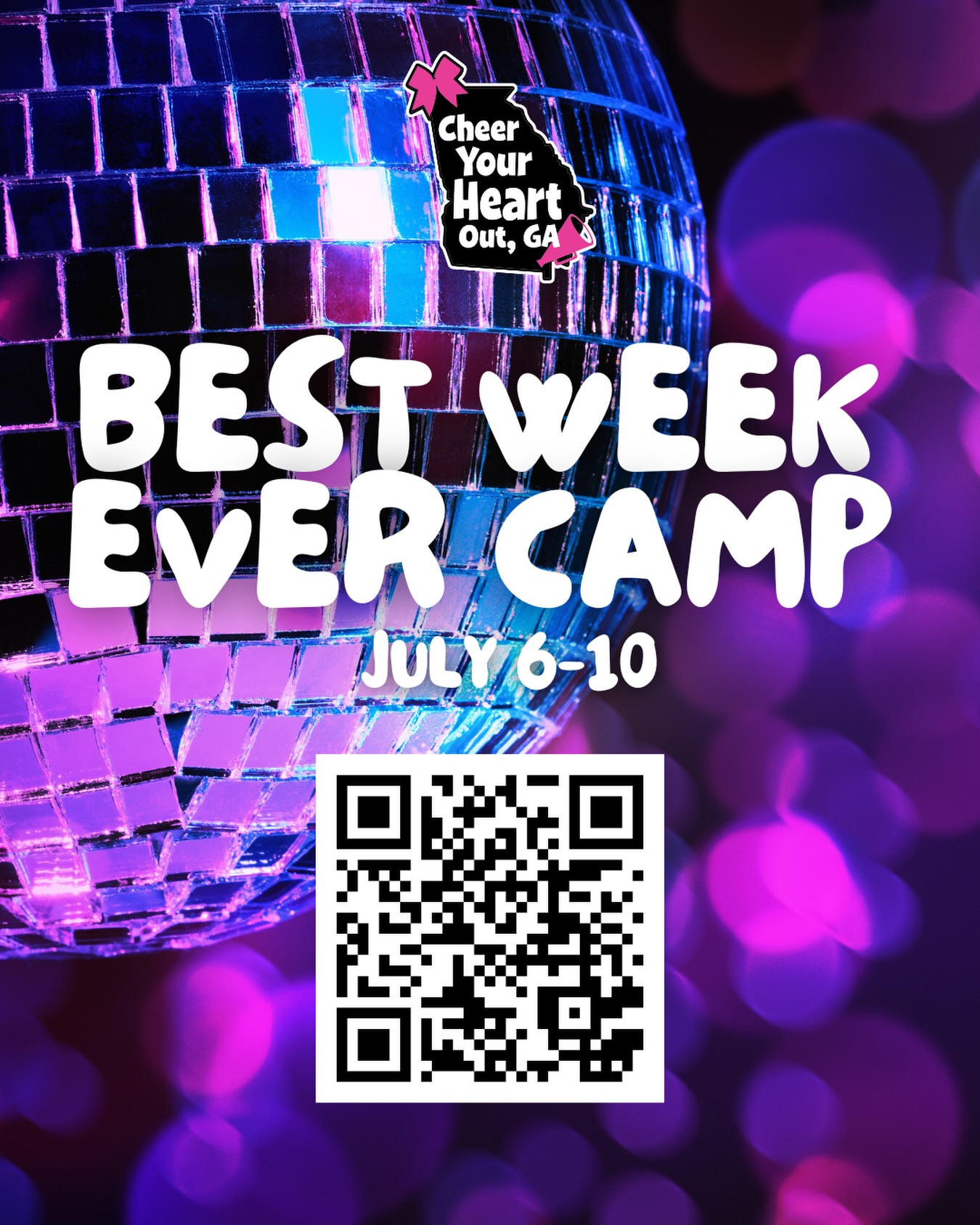 Best Week Ever โจ๐ชฉ
Get ready for the ultimate mix of cheer, dance, fun, and unforgettable memories at our Best Week Ever Camp ๐
July 6โ10 is about to be FULL of energy, confidence, and nonstop fun!
Spots are limitedโscan the QR code to save yours ๐
#BestWeekEver #CYHO #SummerCampFun #CheerCamp #MariettaGA