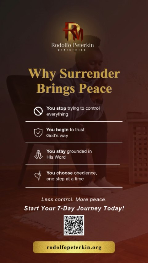 Peace doesn’t come from having everything figured out.
It comes from knowing you don’t have to carry it all on your own.
When we surrender, we release the weight of control and begin to trust God with what we cannot see.
Scripture reminds us, “You will keep in perfect peace those whose minds are stayed on You.” — Isaiah 26:3
If your heart has been feeling heavy, this may be your invitation to let go and lean into God’s peace.
Join us this Sunday as we come together in faith, prayer, and reflection.
#rodolfopeterkinministries #peaceingod #faithoverfear #sundayservice #trustgod