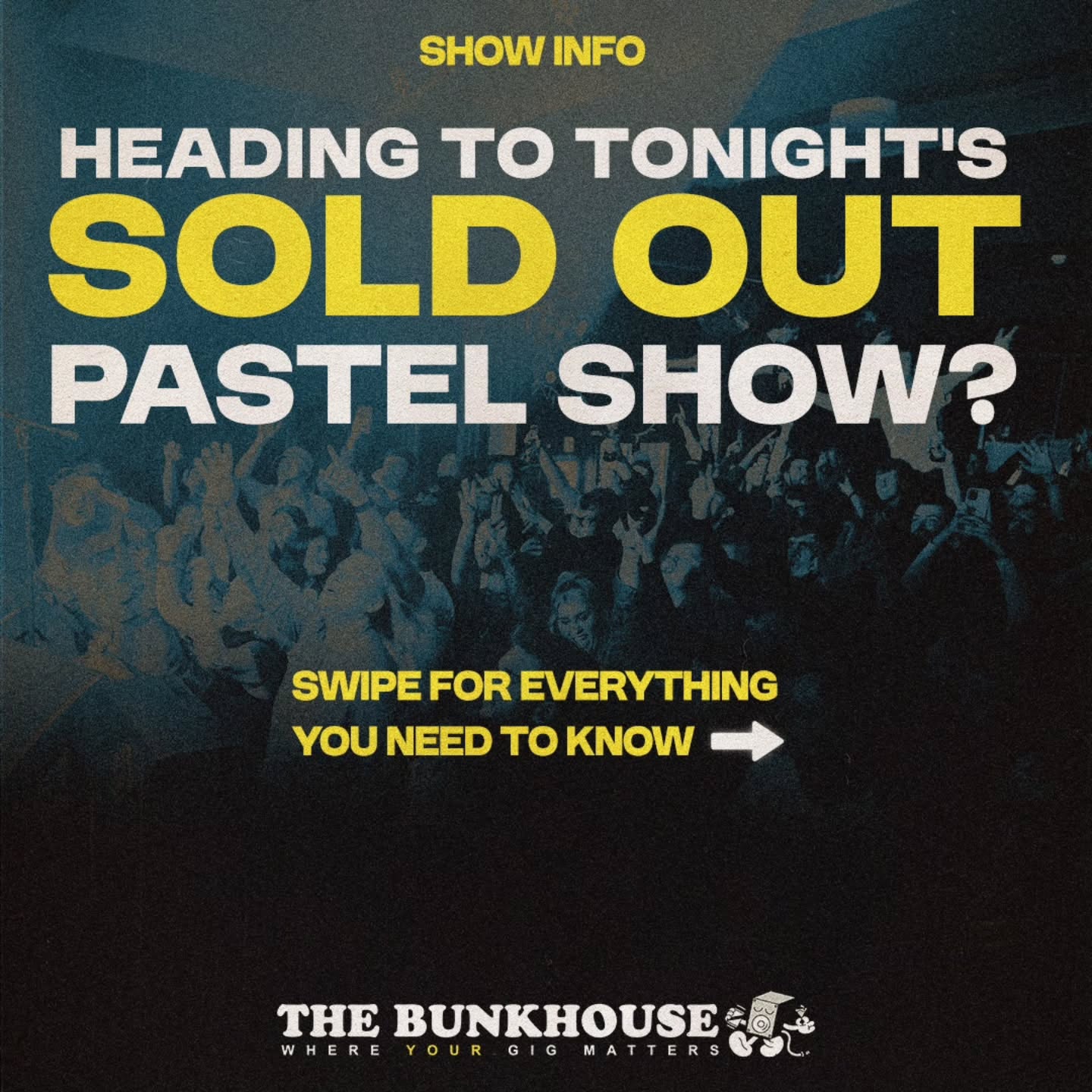 Heading to tonight's sold out show Pastel show?
Swipe for more info & set times ð
.
.
@pastelbanduk
@shale.band
@contra_band.official