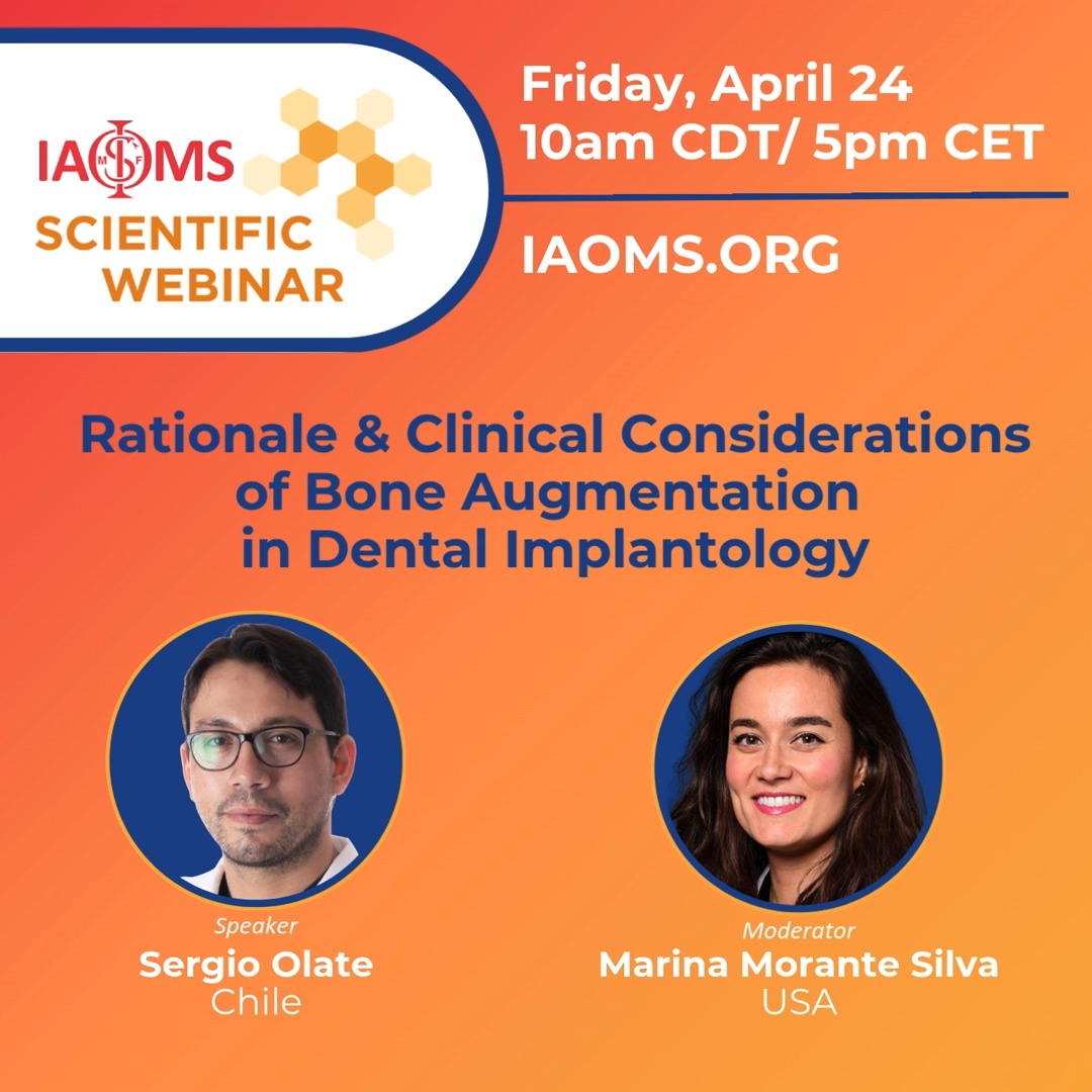 You don’t get a second chance at bone.
In implant dentistry, poor planning shows up later as failure.
This webinar focuses on what actually matters:
✔ When bone augmentation is necessary
✔ Which techniques to use
✔ How to plan for predictable outcomes
🗓 April 24
⏰ 10 AM CDT / 5 PM CET
👨⚕️ Dr. Sergio Olate
🎤 Dr. Marina Morante Silva
Free for IAOMS members
$39.99 for non-members
Register at iaoms.org
#IAOMS #OMFS #DentalImplants #Implantology #OralSurgery
