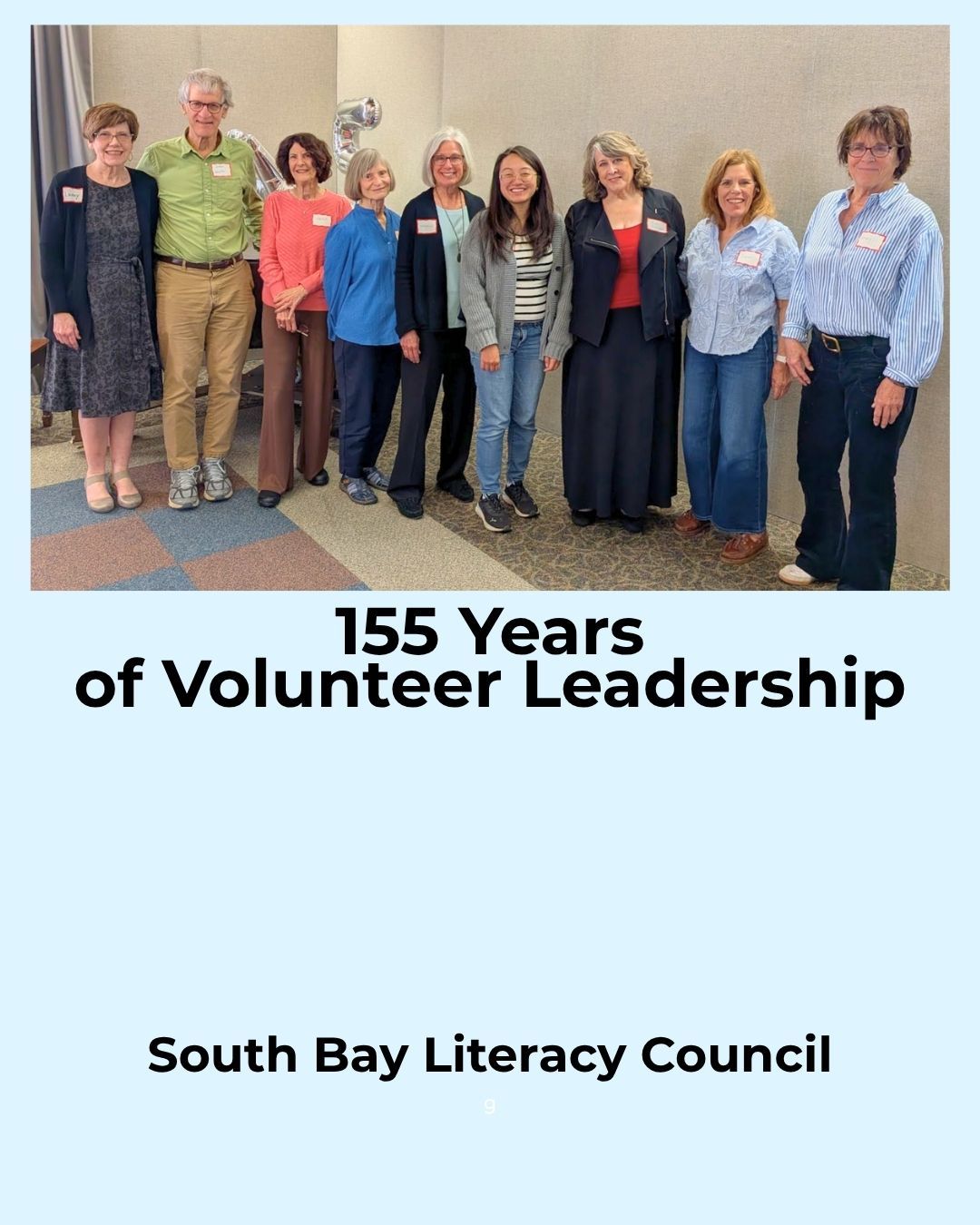 155 years of volunteer leadership.
Our 2026–2027 Board of Directors brings a combined 155 years of volunteer experience to South Bay Literacy Council.
Seven of our twelve board members have volunteered for more than 10 years, and every member has at least five years of service.
This depth of experience helps sustain our all-volunteer organization and supports adult learners in building reading, writing, and English skills.
SBLC is stronger because of the people who continue to give back, year after year.
#SouthBayLiteracy
#AdultLiteracy
#VolunteerLeadership
#SouthBayLA
#TorranceCA