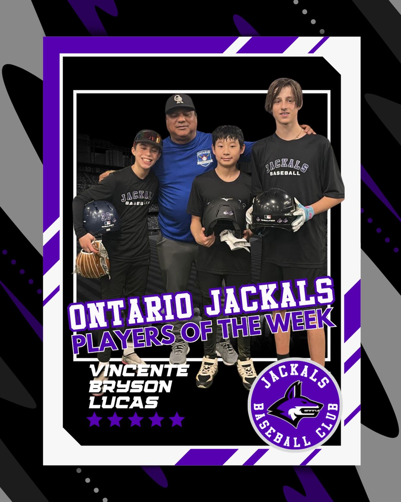 ONTARIO JACKALS – 13U PLAYERS OF THE WEEK 🐺
At the Ontario Jackals, our Player of the Week program is about more than stats and highlights.
It’s about:
🔥 Showing up with effort
🧠 Growing your skills and mindset
🏆 Pushing yourself and your teammates
🤝 Competing the right way
📈 Becoming better than you were last week
Every player is challenged to bring their best in a positive training environment that promotes self-growth, healthy competition, and teamwork.
This isn’t just about who shines the brightest — it’s about who raises the standard for everyone.
🏆 Congratulations to Vicente, Bryson and Lucas!
Let’s keep setting the bar higher. 💪🐺
#OntarioJackals #PlayerOfTheWeek #EarnIt #TeamCulture #GrowthMindset